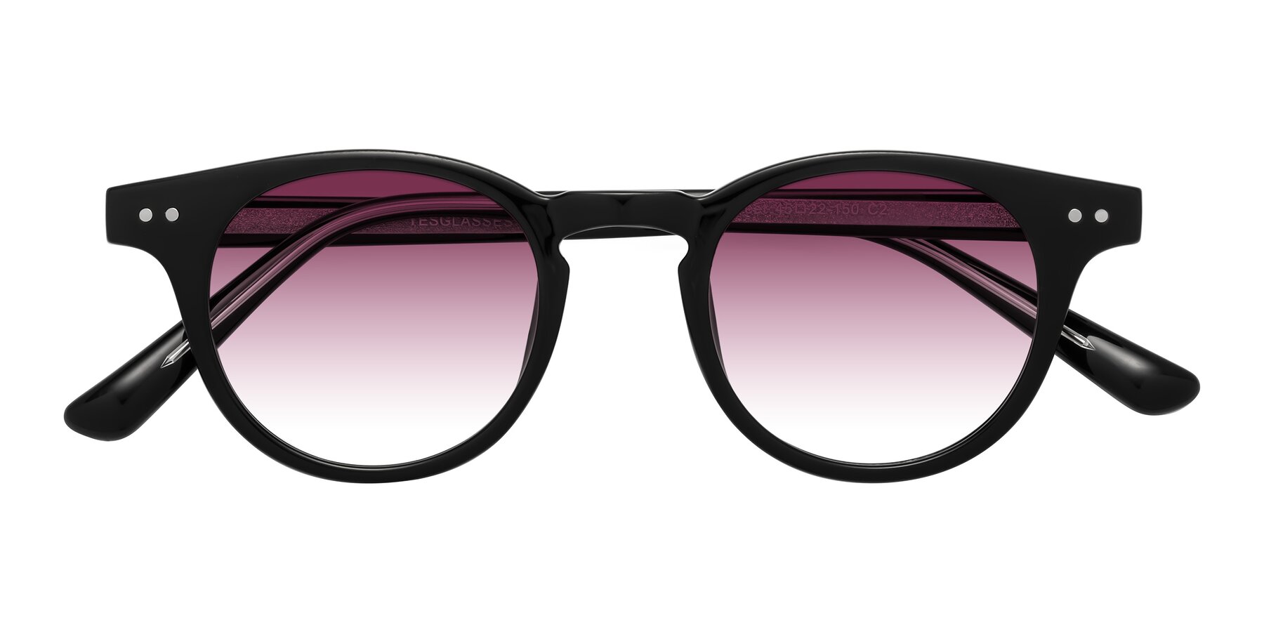 Folded Front of Sweet in Black with Wine Gradient Lenses