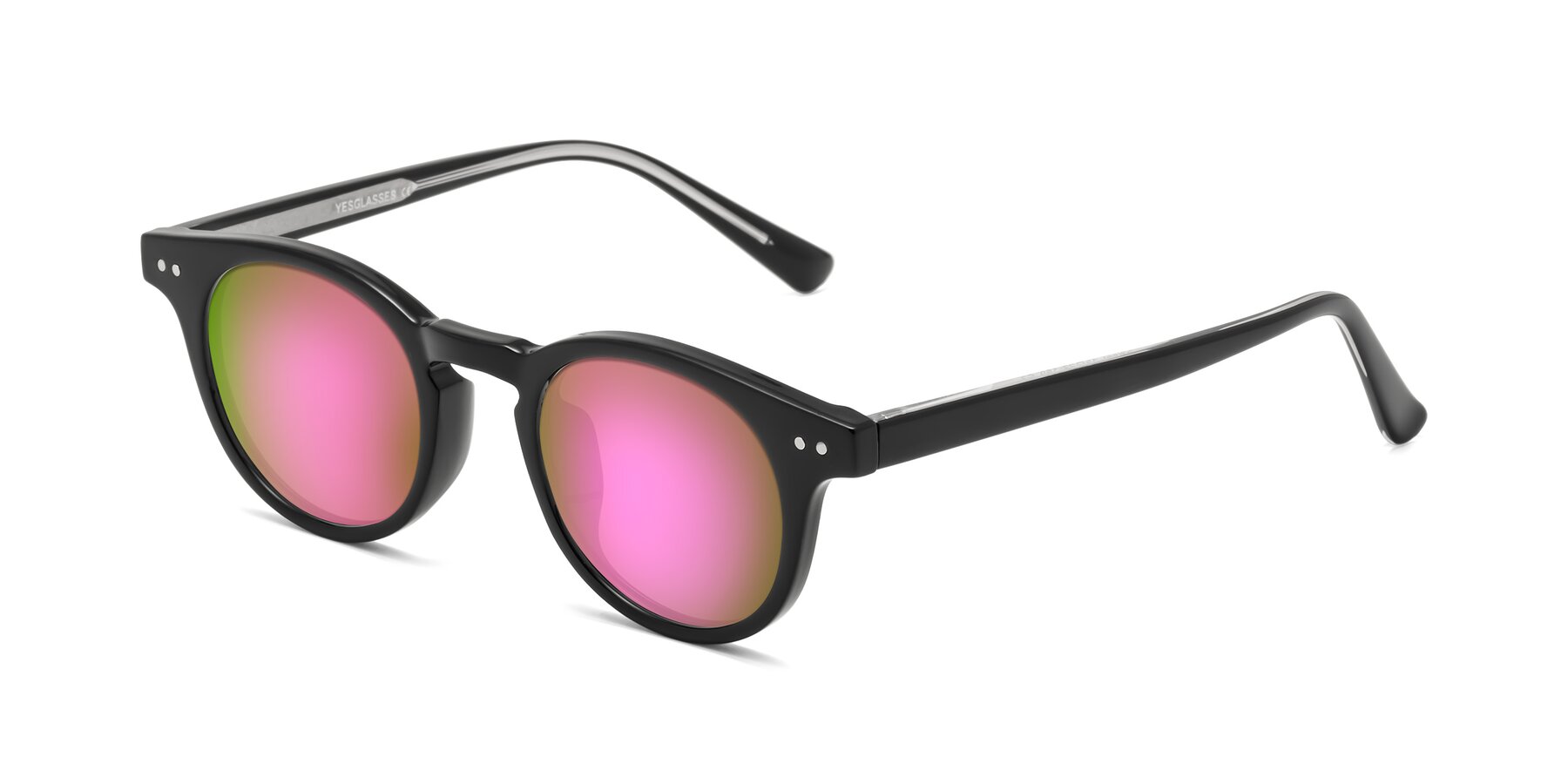 Angle of Sweet in Black with Pink Mirrored Lenses