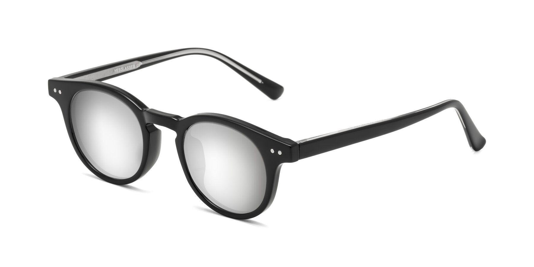 Angle of Sweet in Black with Silver Mirrored Lenses