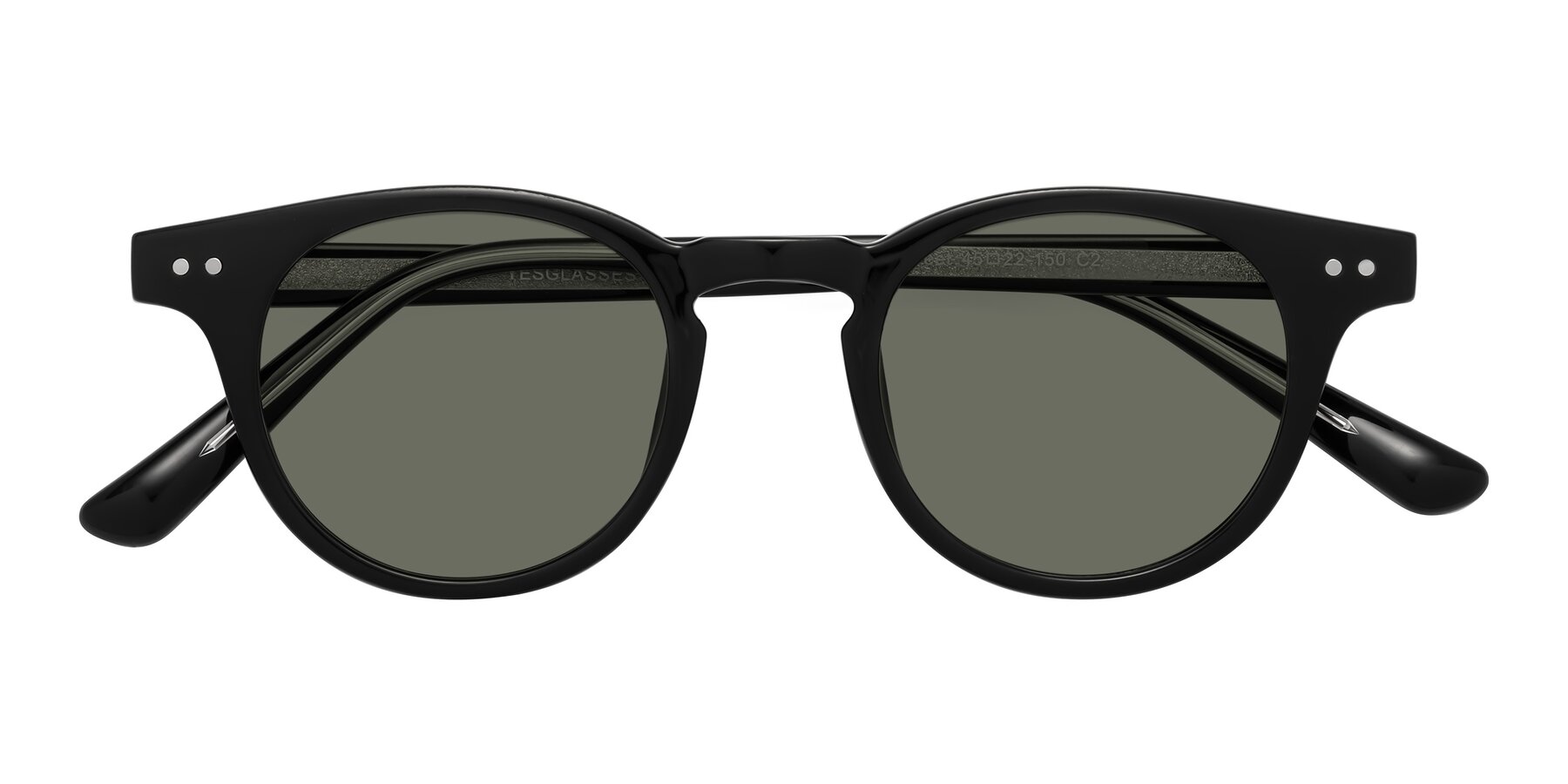 Folded Front of Sweet in Black with Gray Polarized Lenses