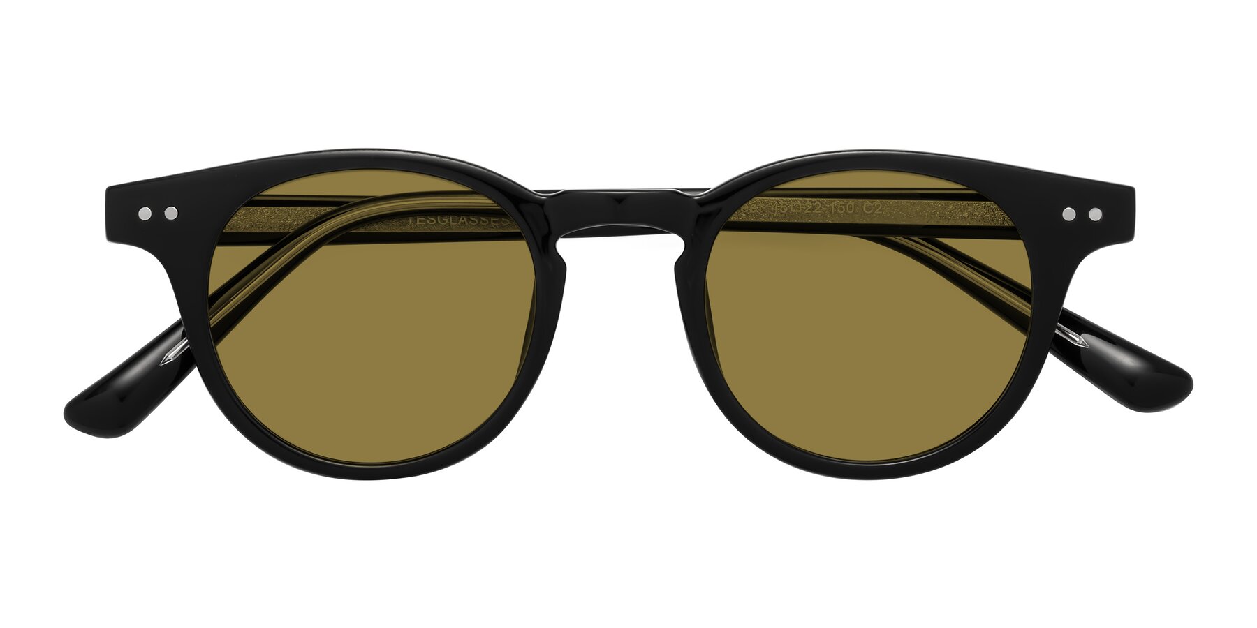 Folded Front of Sweet in Black with Brown Polarized Lenses