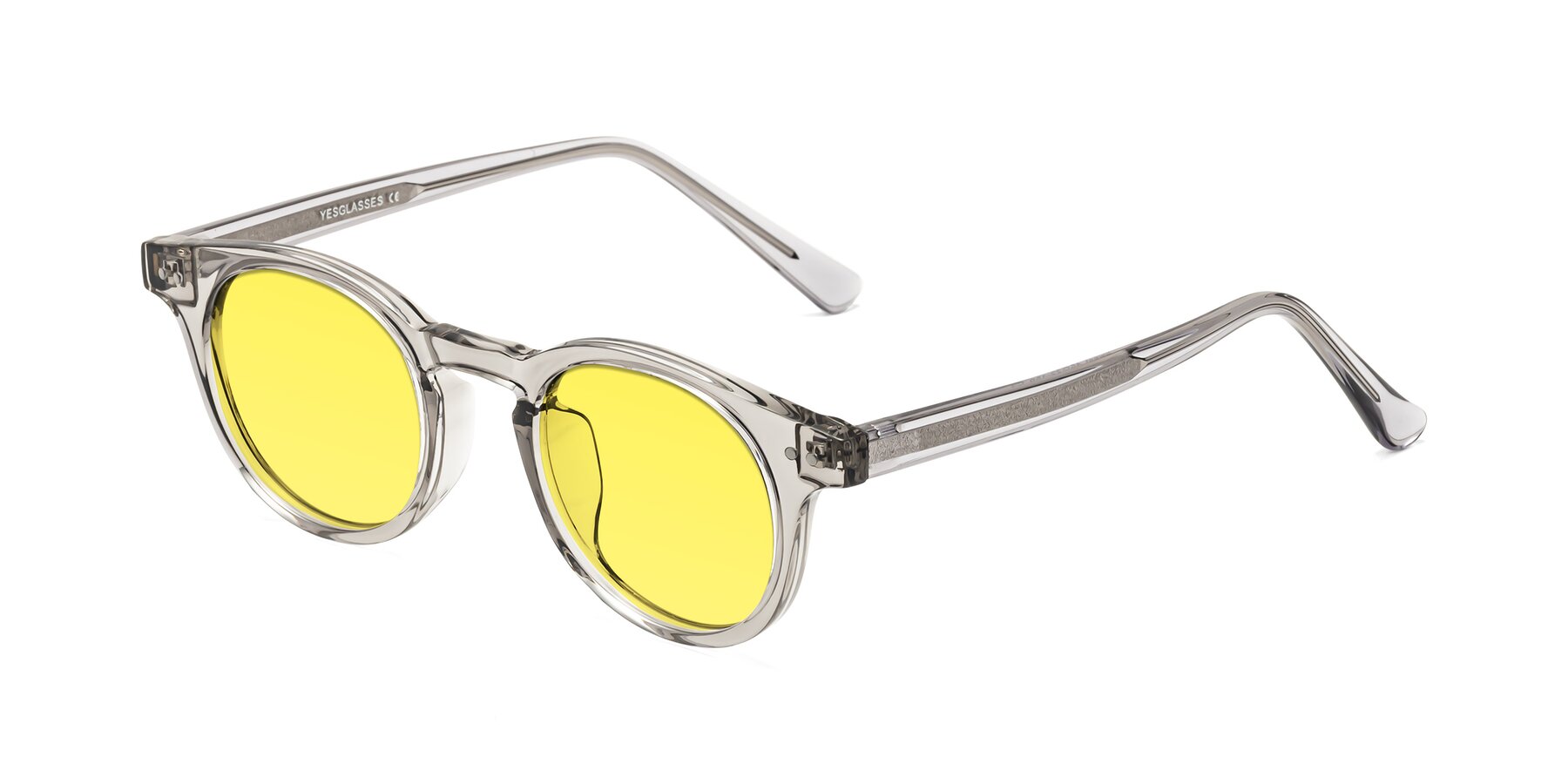 Angle of Sweet in Translucent Gray with Medium Yellow Tinted Lenses