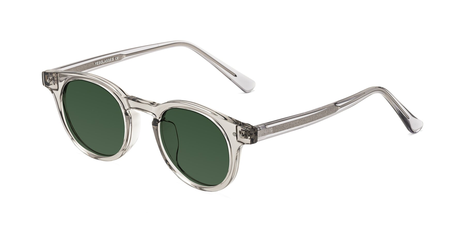 Angle of Sweet in Translucent Gray with Green Tinted Lenses