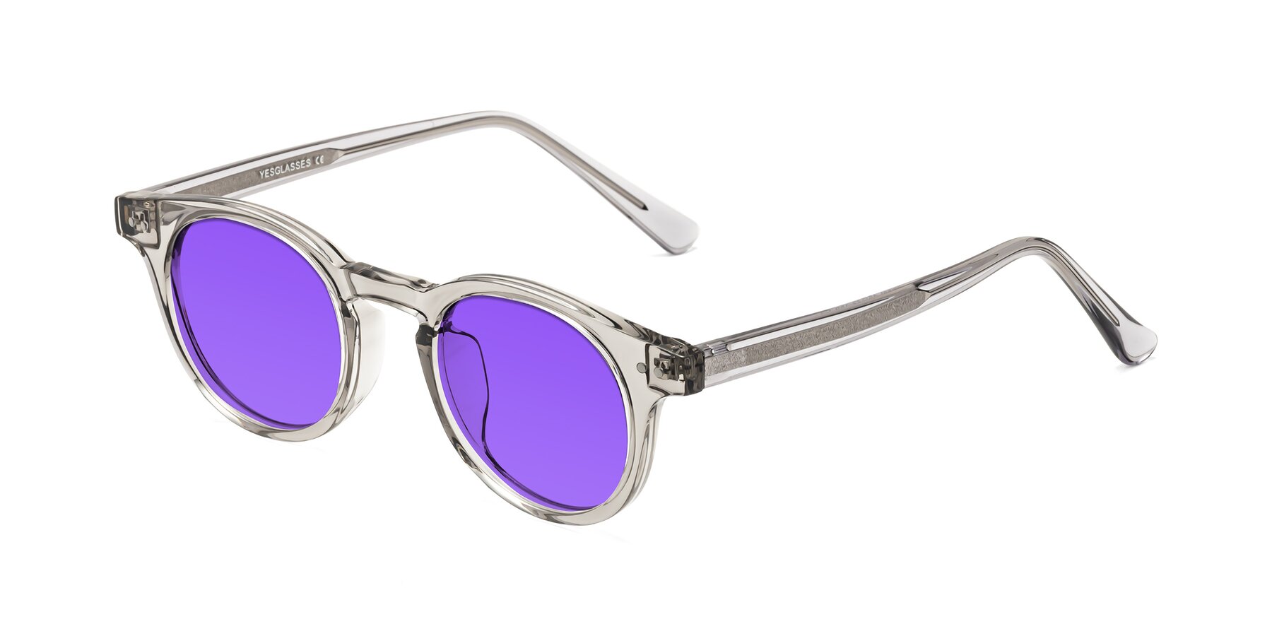 Angle of Sweet in Translucent Gray with Purple Tinted Lenses