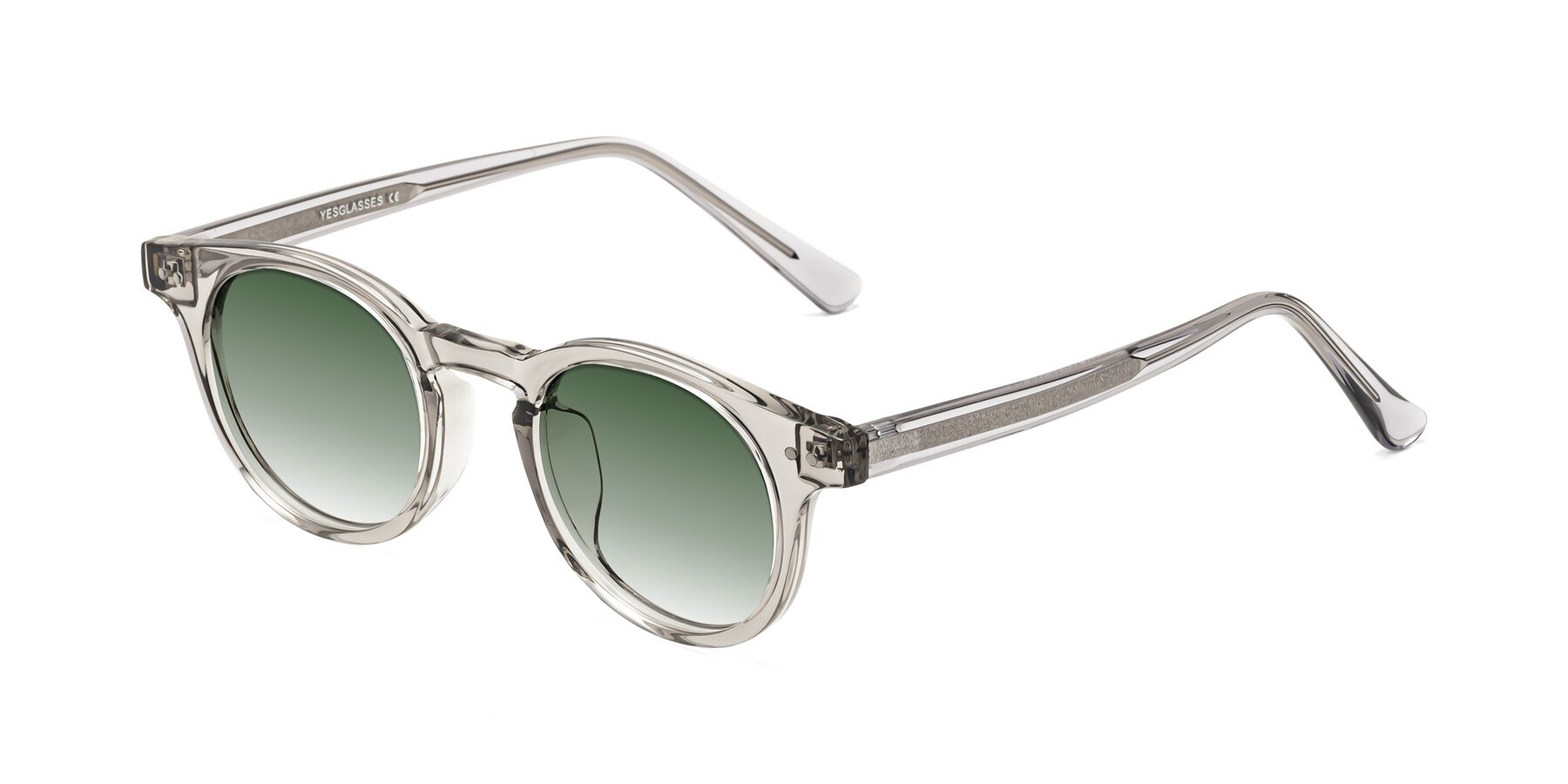 Angle of Sweet in Translucent Gray with Green Gradient Lenses