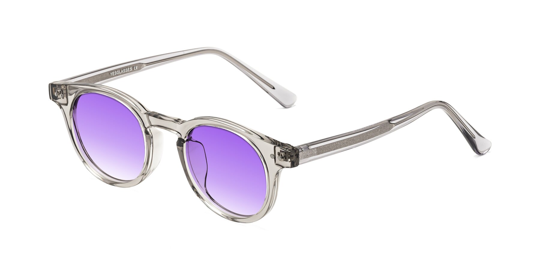 Angle of Sweet in Translucent Gray with Purple Gradient Lenses