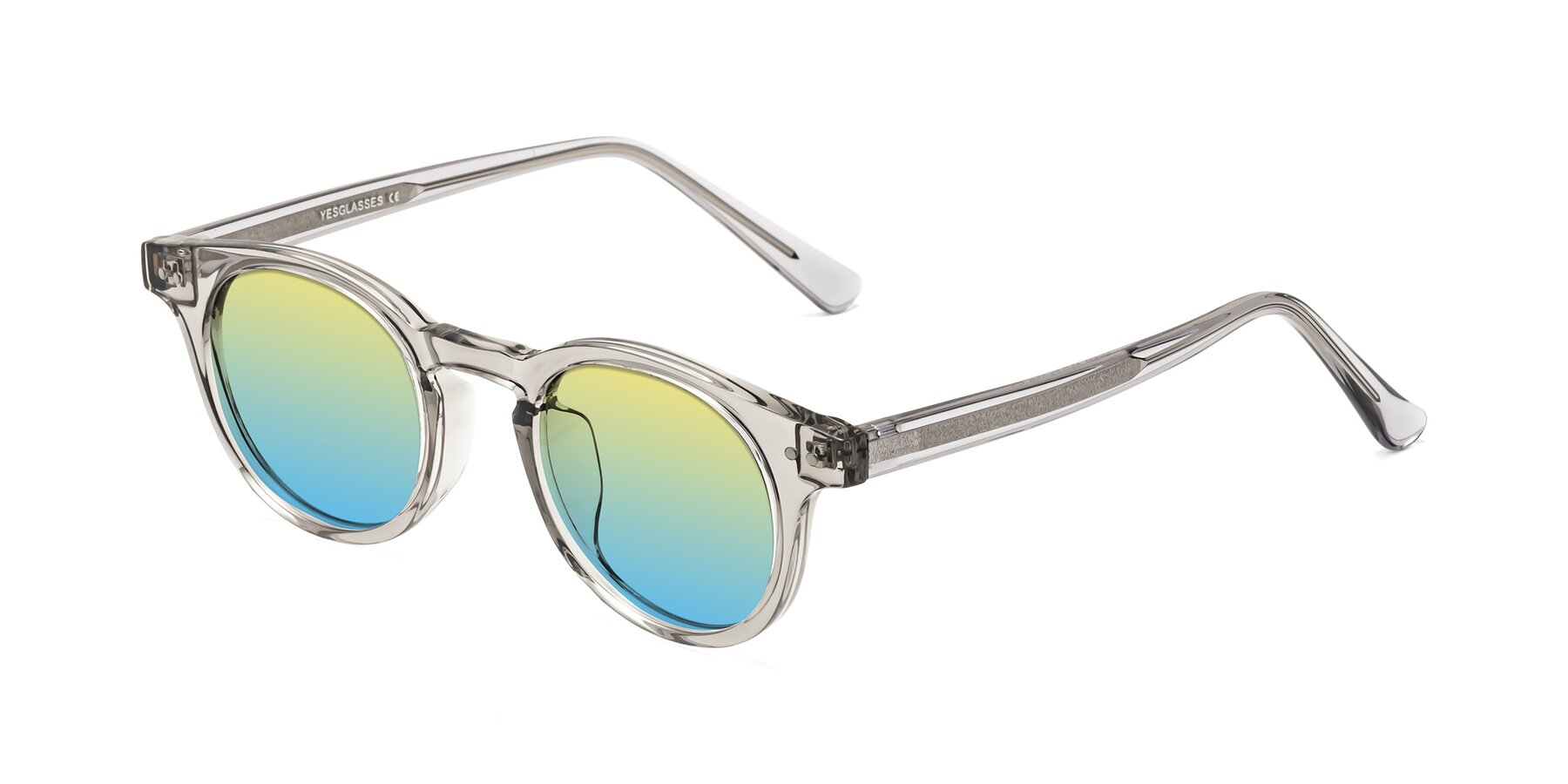 Angle of Sweet in Translucent Gray with Yellow / Blue Gradient Lenses