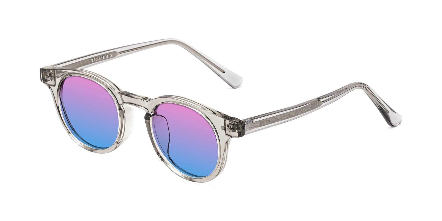 Angle of Sweet in Translucent Gray with Pink / Blue Gradient Lenses