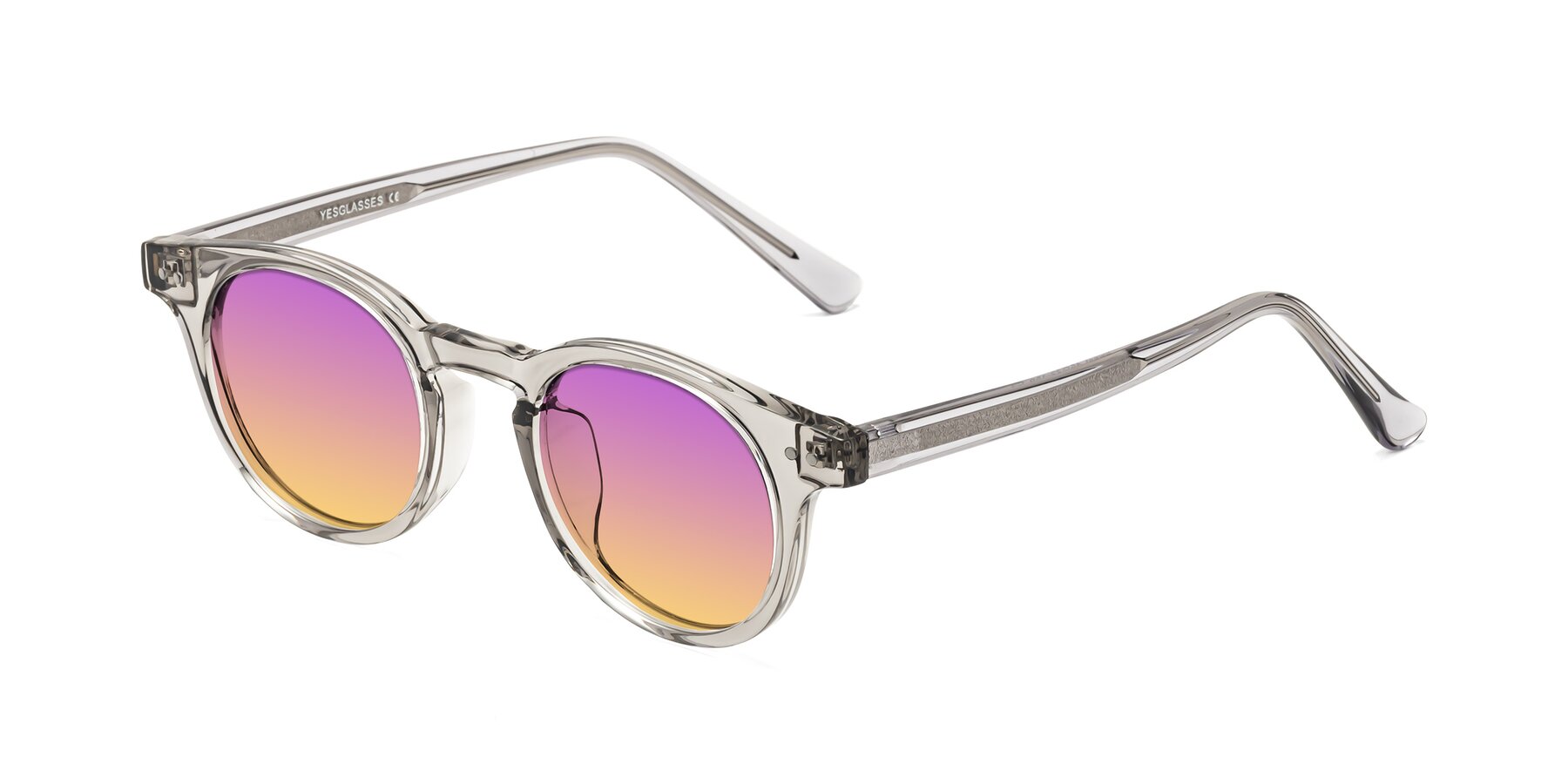 Angle of Sweet in Translucent Gray with Purple / Yellow Gradient Lenses