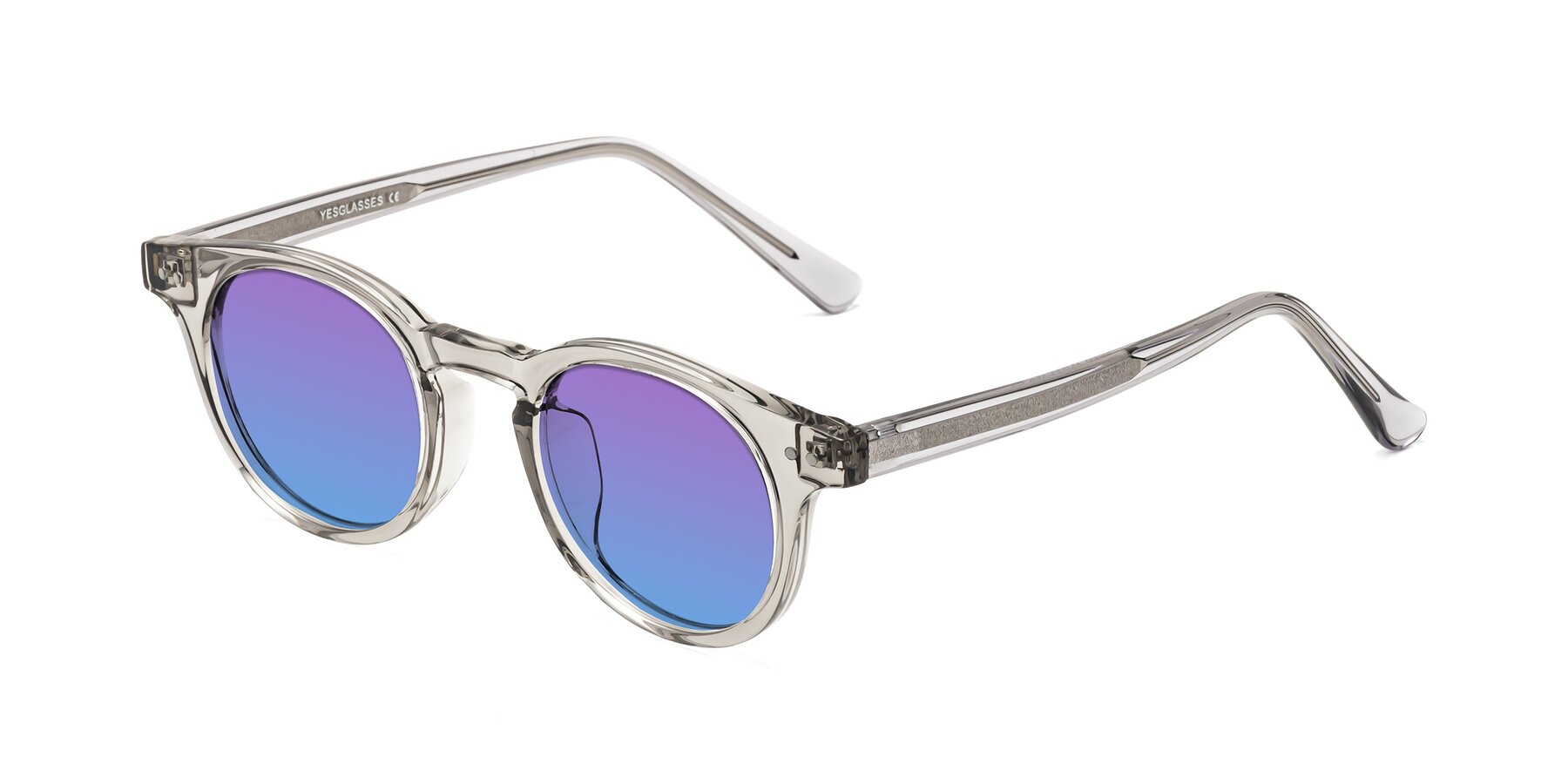 Angle of Sweet in Translucent Gray with Purple / Blue Gradient Lenses