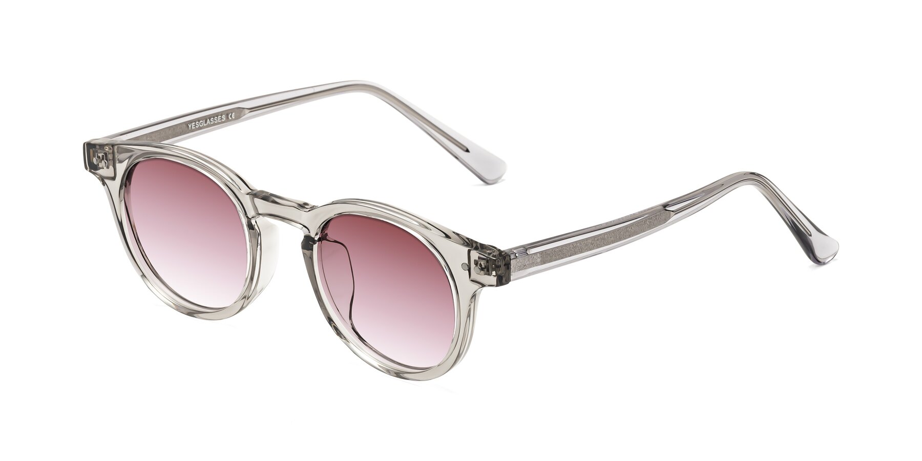 Angle of Sweet in Translucent Gray with Garnet Gradient Lenses