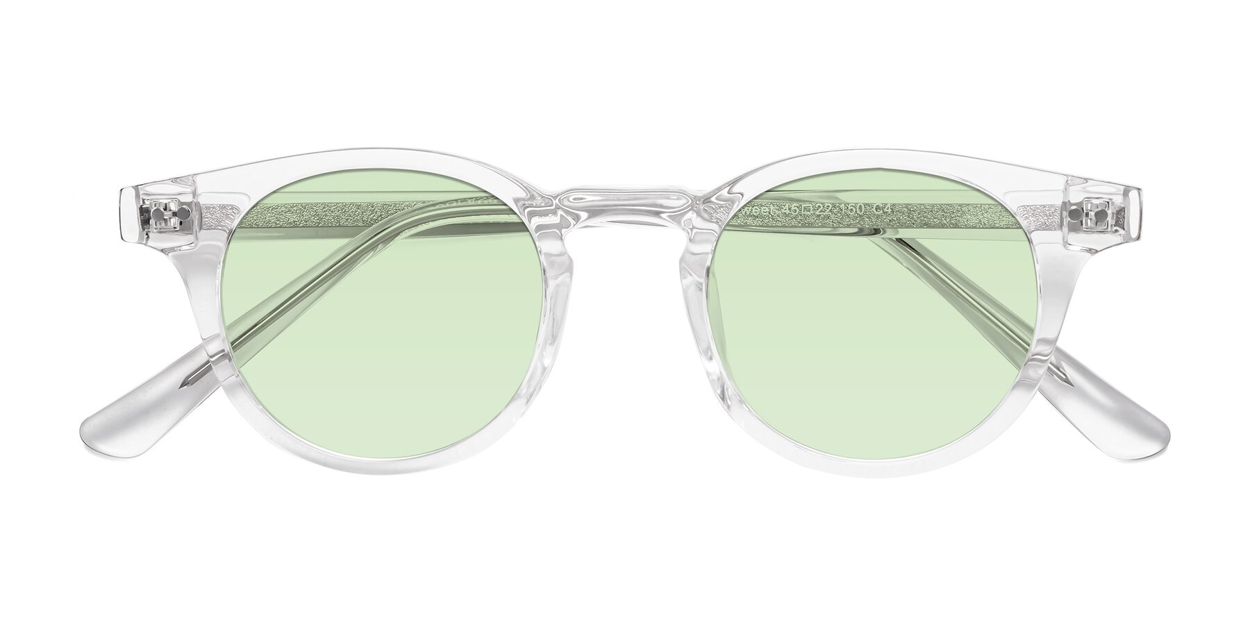 Folded Front of Sweet in Clear with Light Green Tinted Lenses