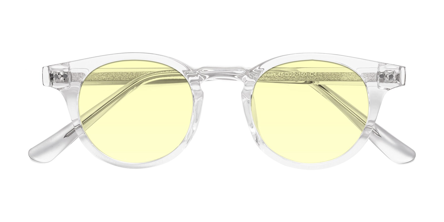 Folded Front of Sweet in Clear with Light Yellow Tinted Lenses