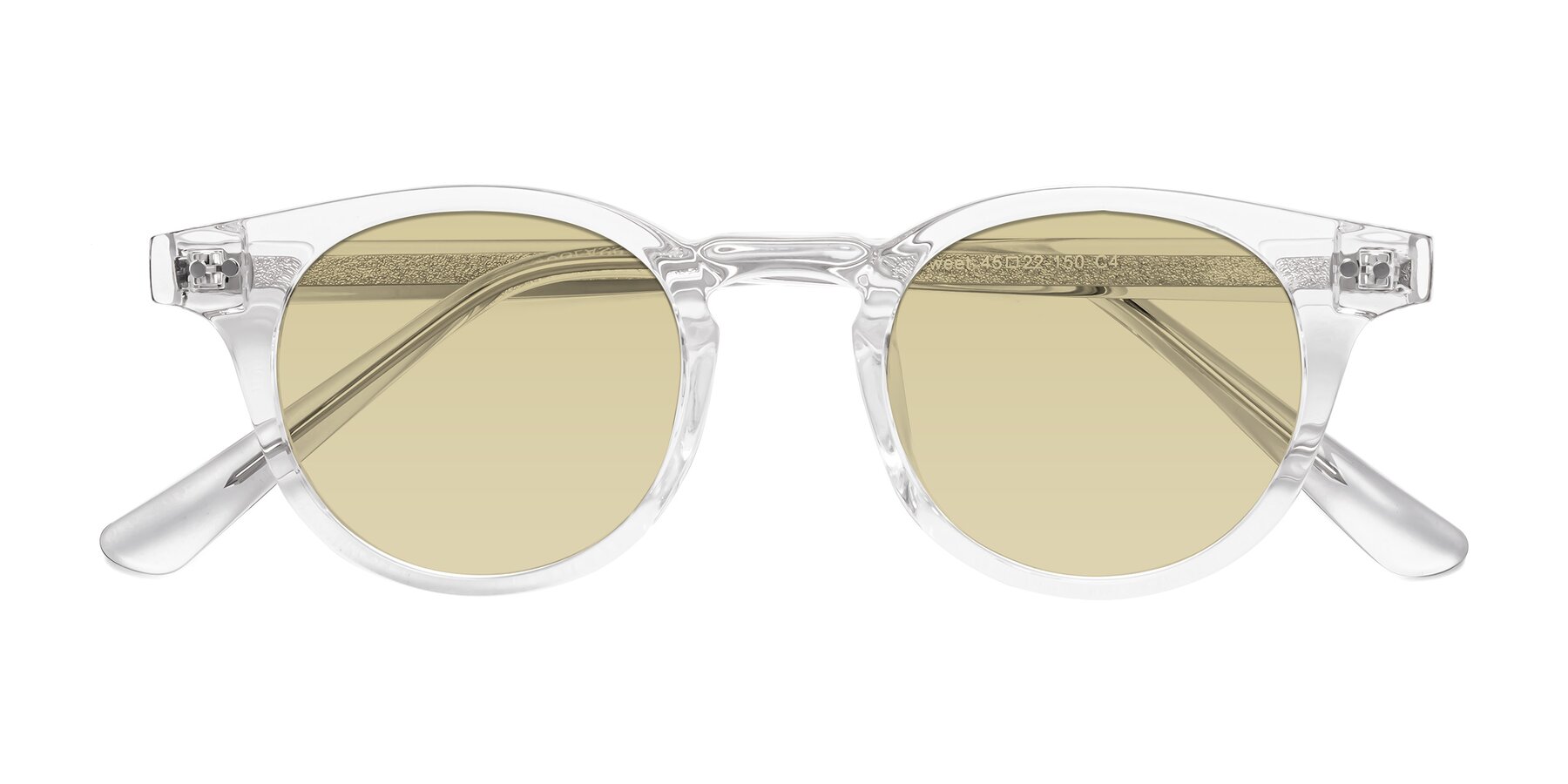 Folded Front of Sweet in Clear with Light Champagne Tinted Lenses