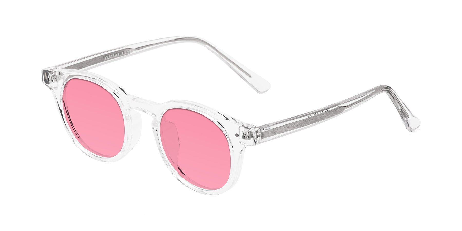 Angle of Sweet in Clear with Pink Tinted Lenses