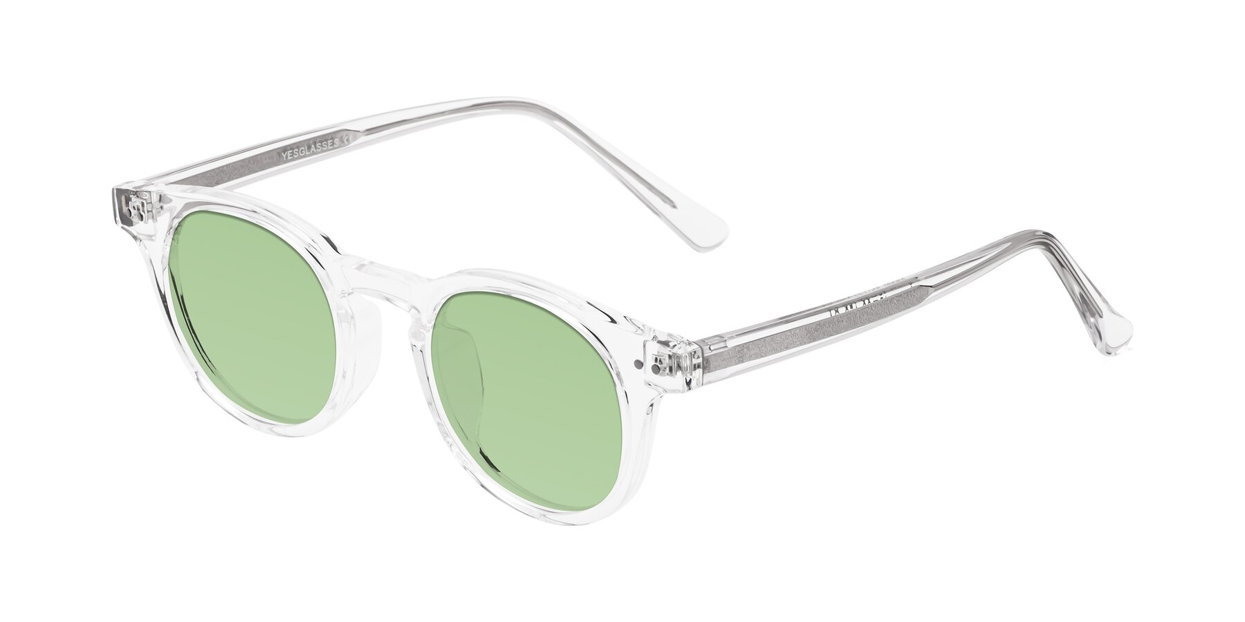 Angle of Sweet in Clear with Medium Green Tinted Lenses