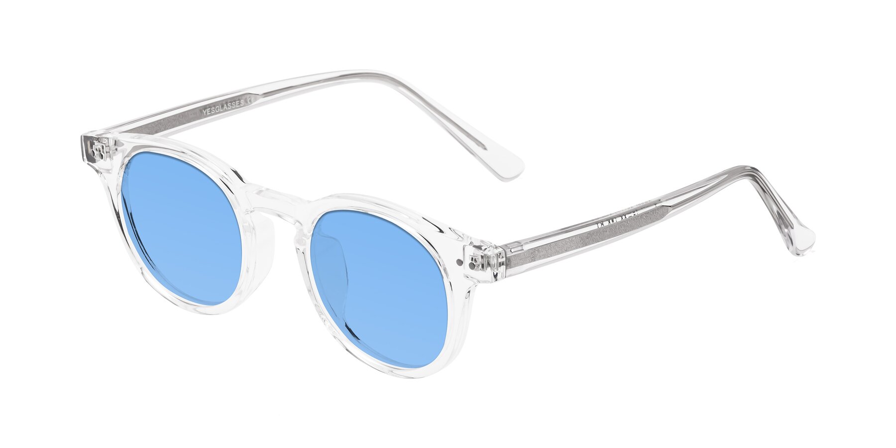 Angle of Sweet in Clear with Medium Blue Tinted Lenses