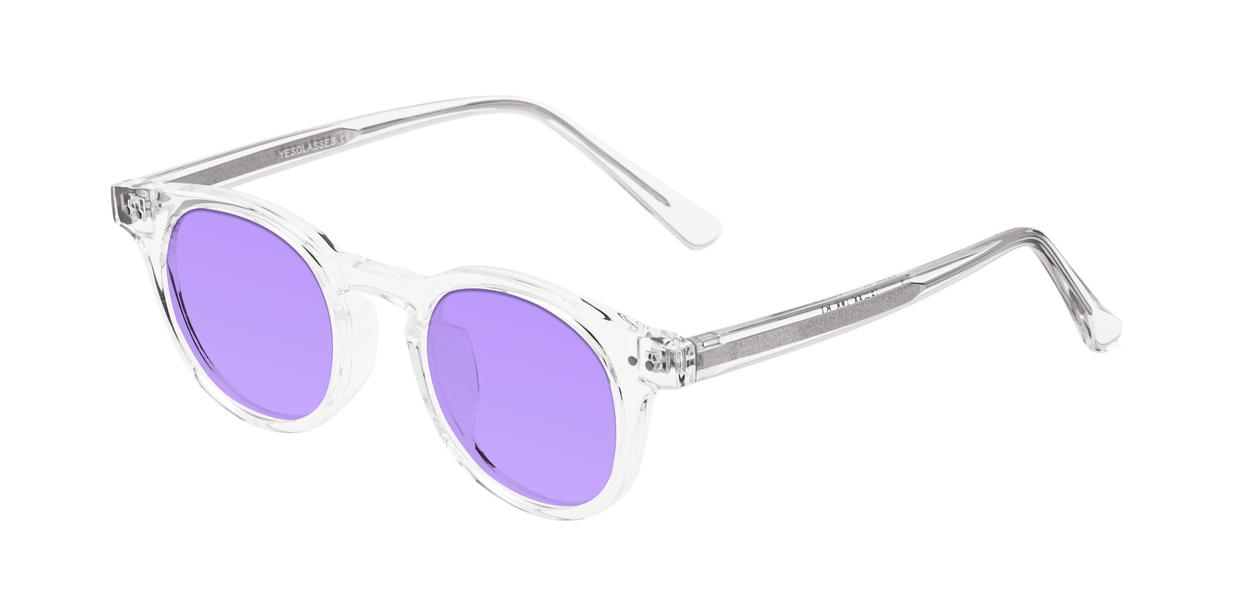 Angle of Sweet in Clear with Medium Purple Tinted Lenses