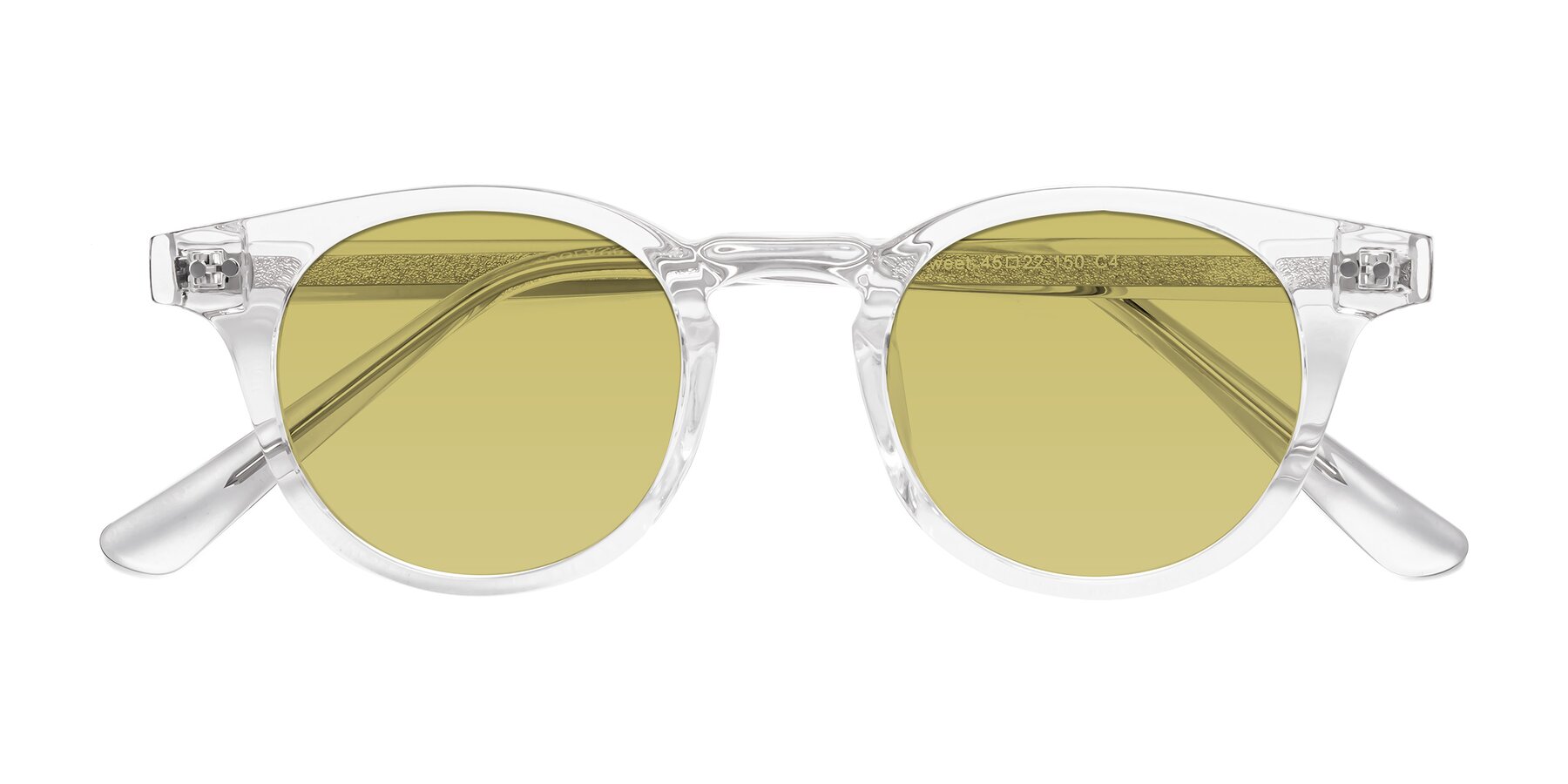 Folded Front of Sweet in Clear with Medium Champagne Tinted Lenses