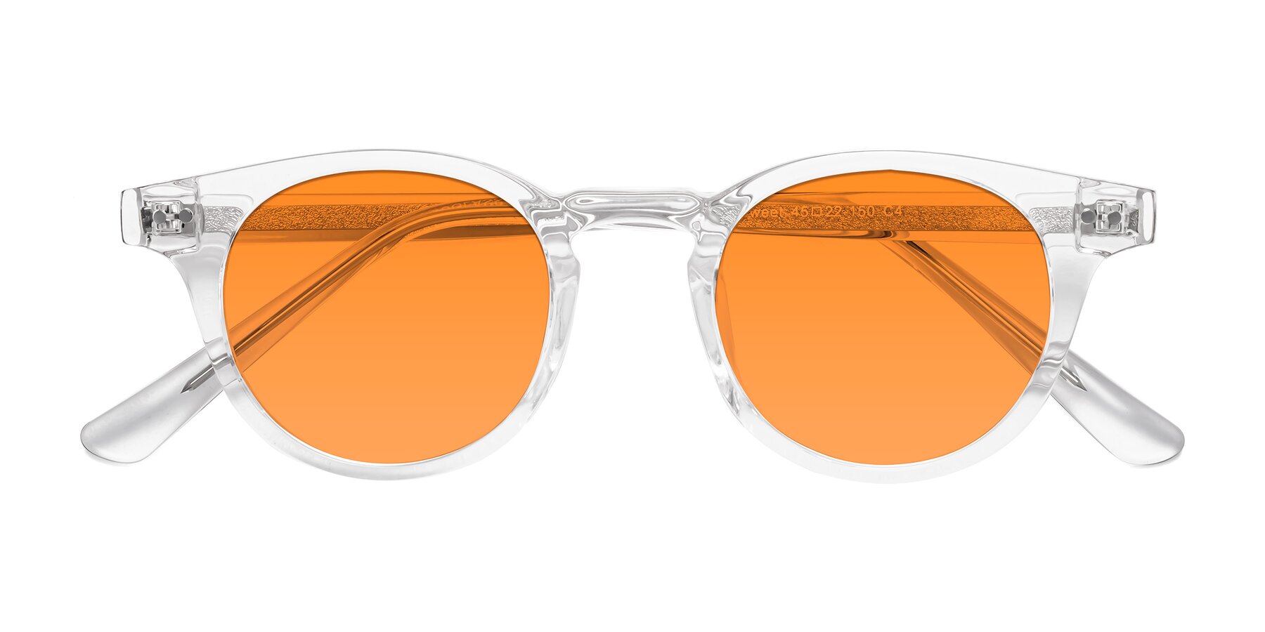 Folded Front of Sweet in Clear with Orange Tinted Lenses