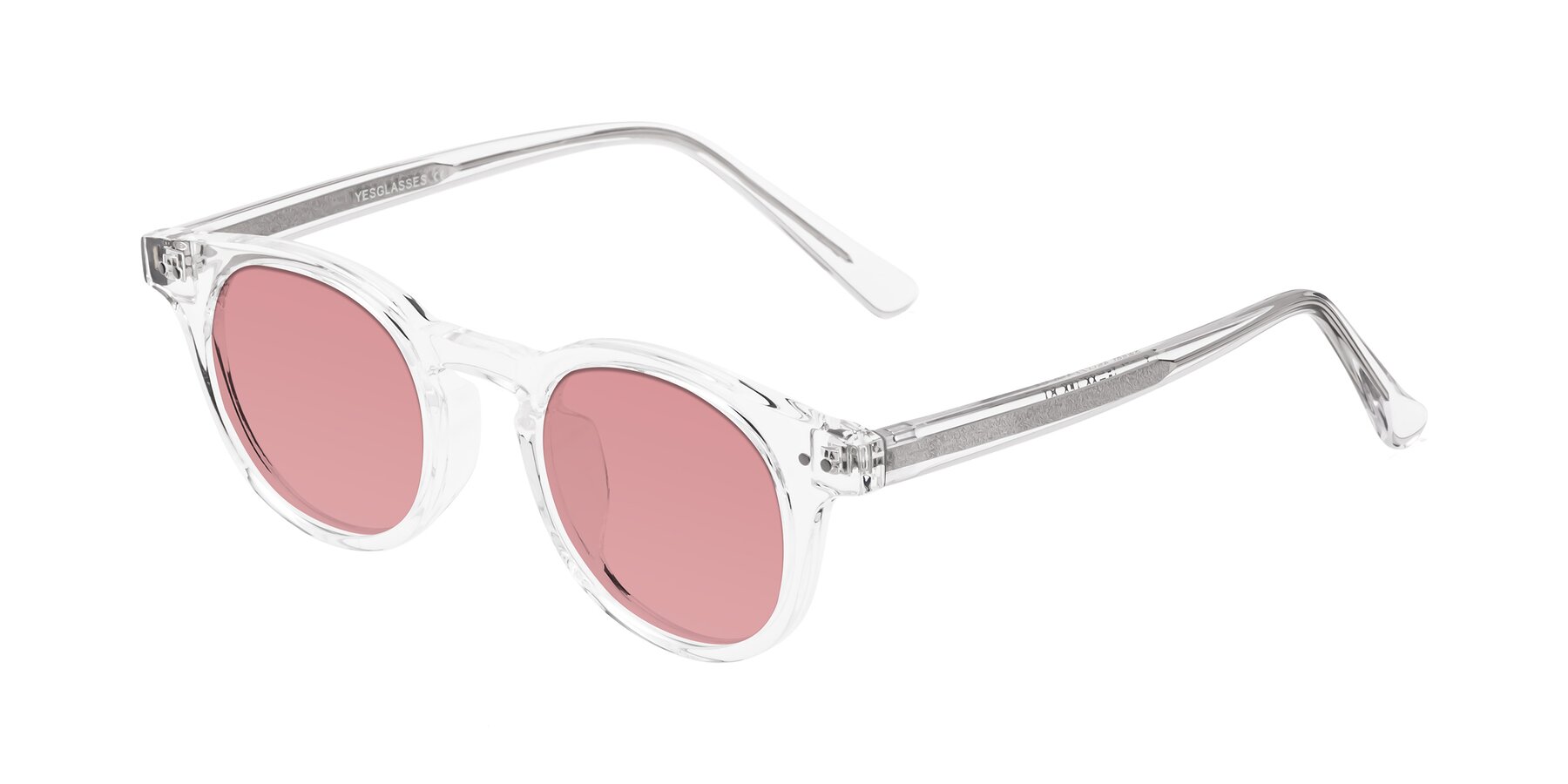 Angle of Sweet in Clear with Medium Garnet Tinted Lenses