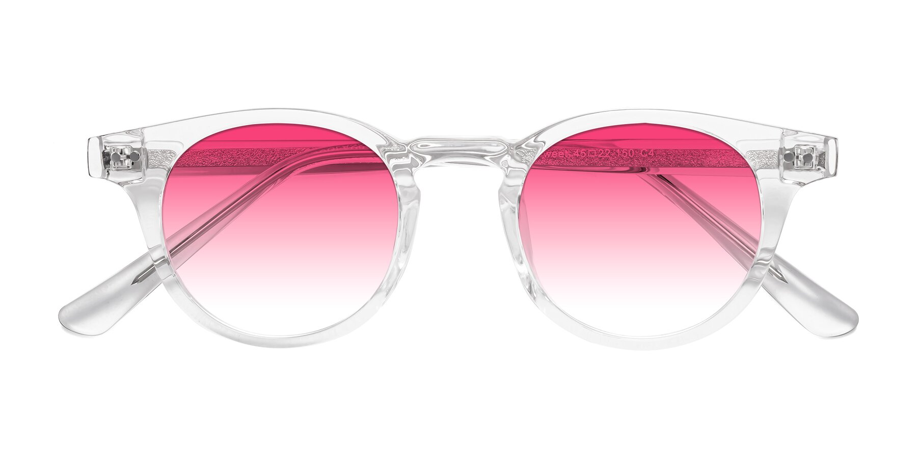 Folded Front of Sweet in Clear with Pink Gradient Lenses