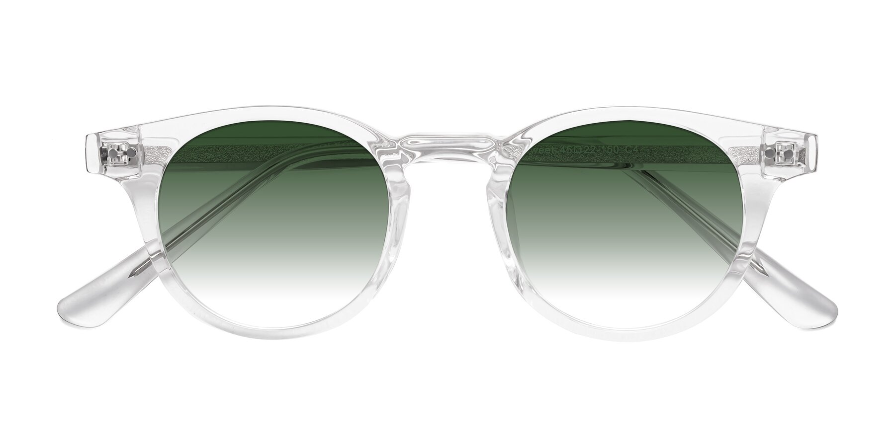 Folded Front of Sweet in Clear with Green Gradient Lenses