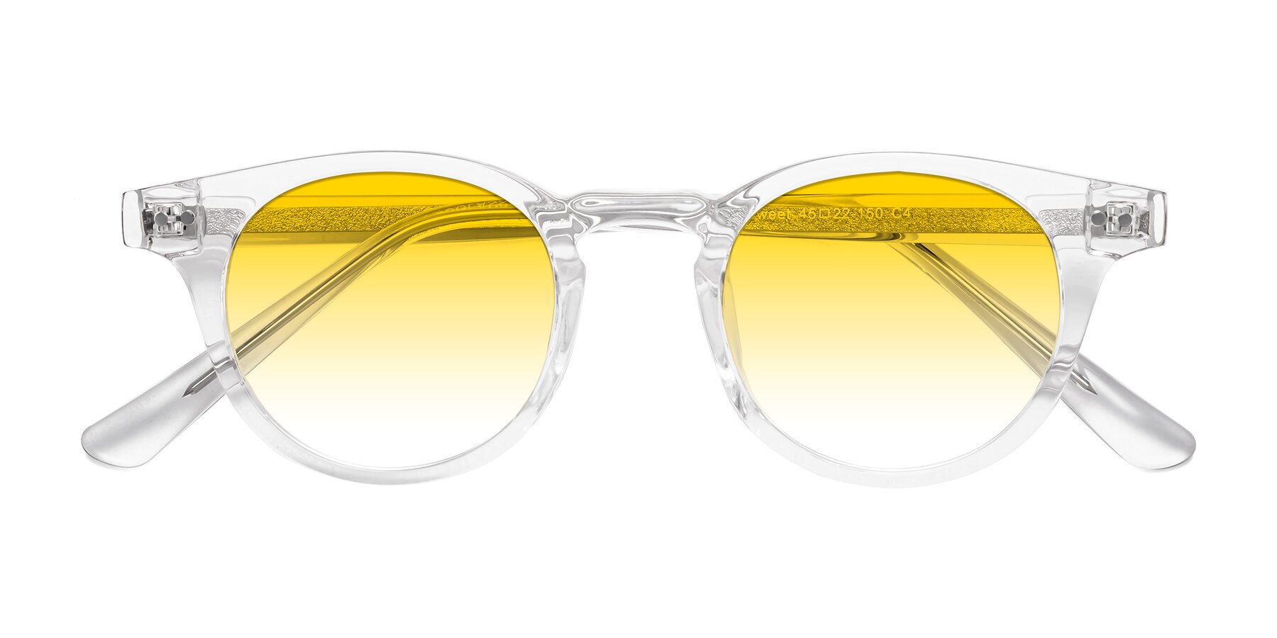 Folded Front of Sweet in Clear with Yellow Gradient Lenses