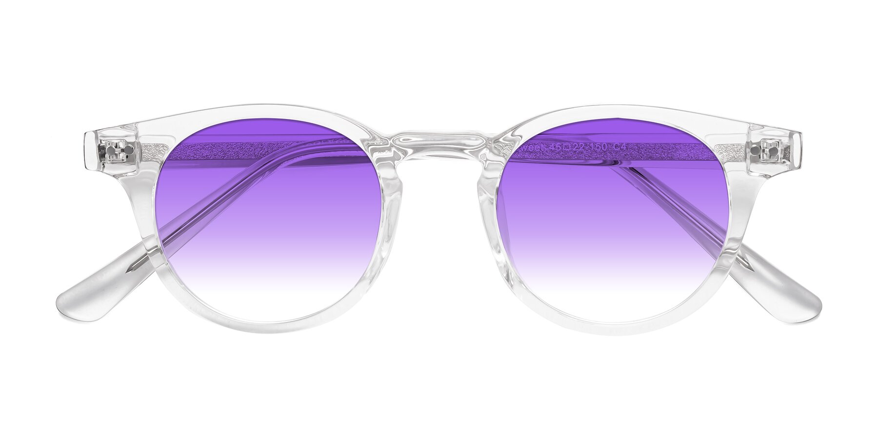 Folded Front of Sweet in Clear with Purple Gradient Lenses