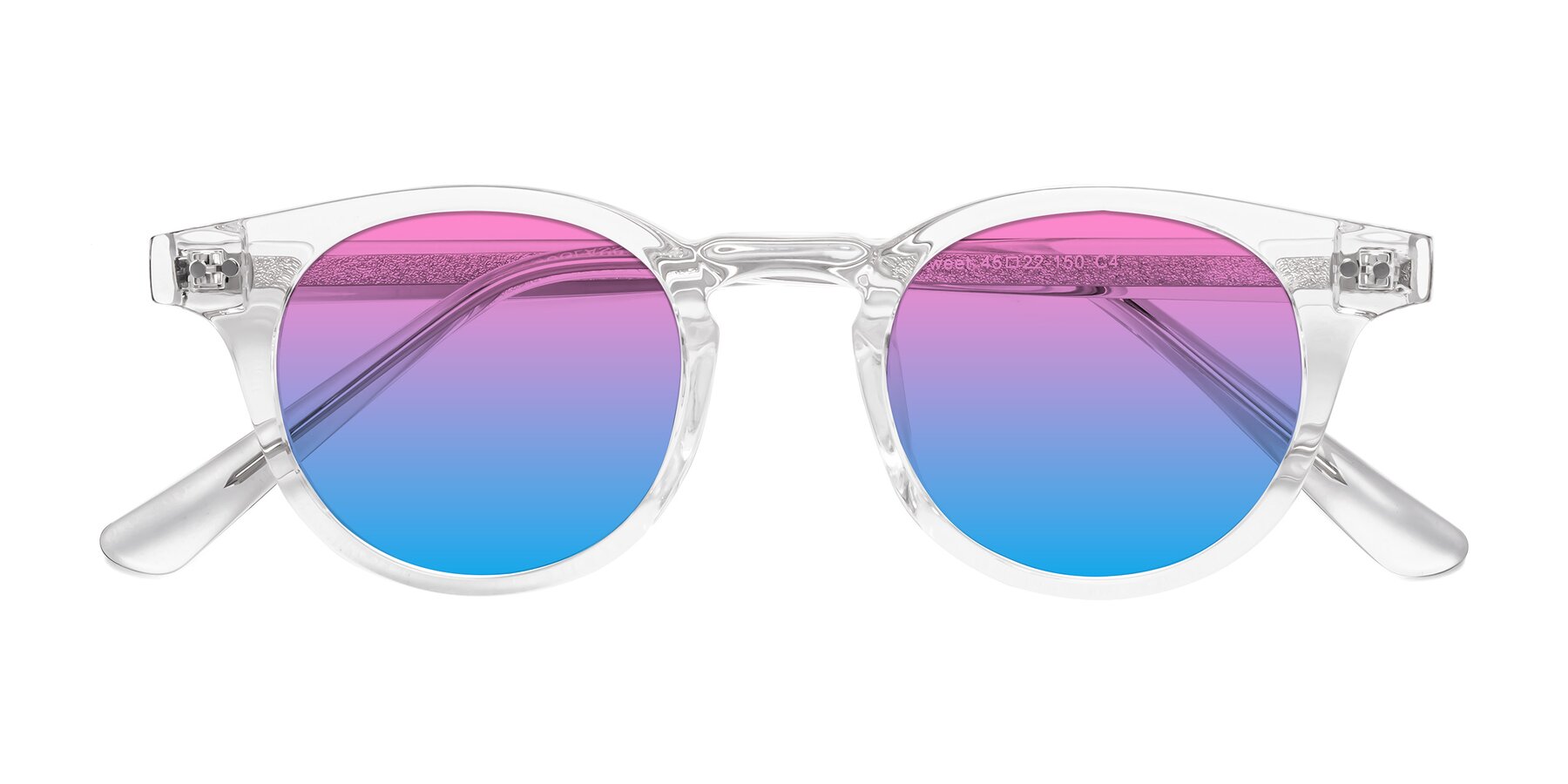 Folded Front of Sweet in Clear with Pink / Blue Gradient Lenses