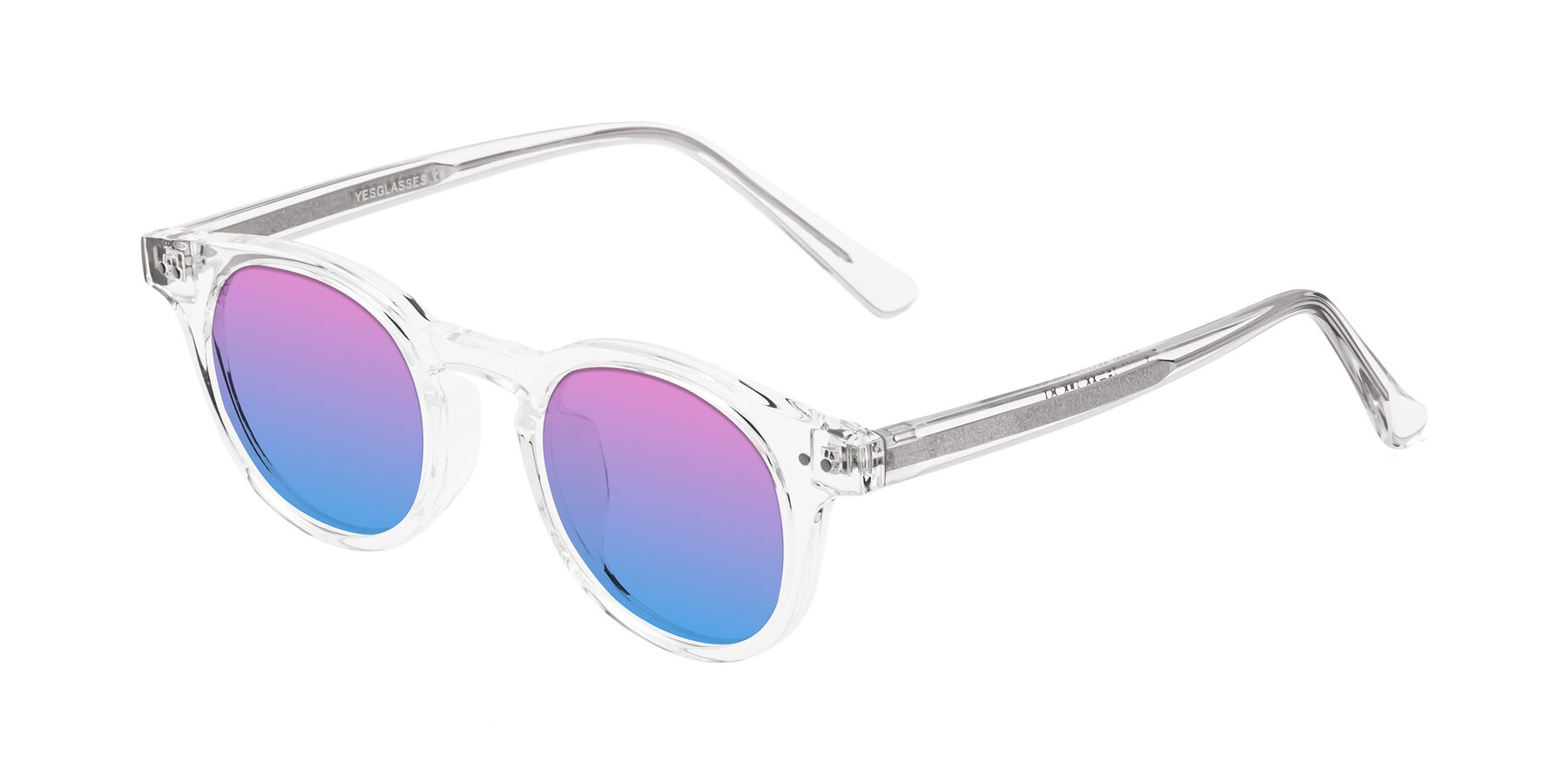 Angle of Sweet in Clear with Pink / Blue Gradient Lenses