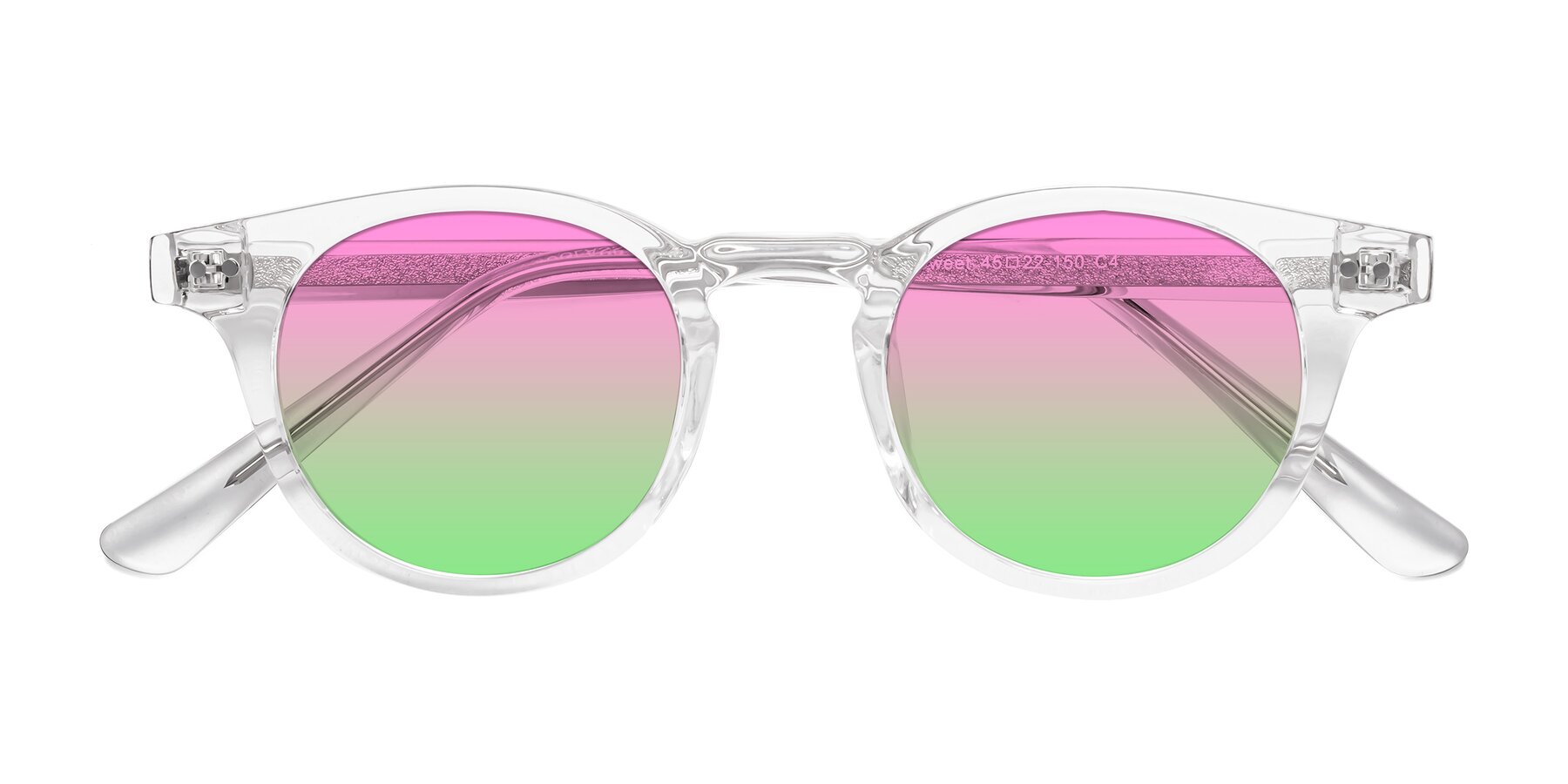 Folded Front of Sweet in Clear with Pink / Green Gradient Lenses