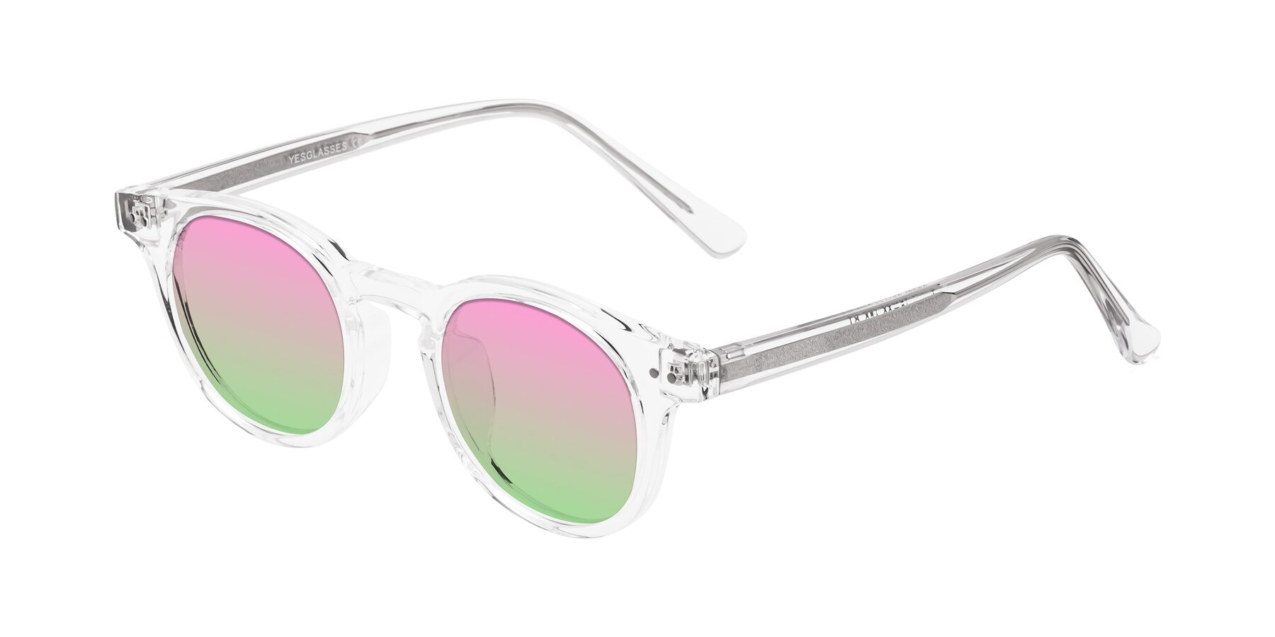 Angle of Sweet in Clear with Pink / Green Gradient Lenses