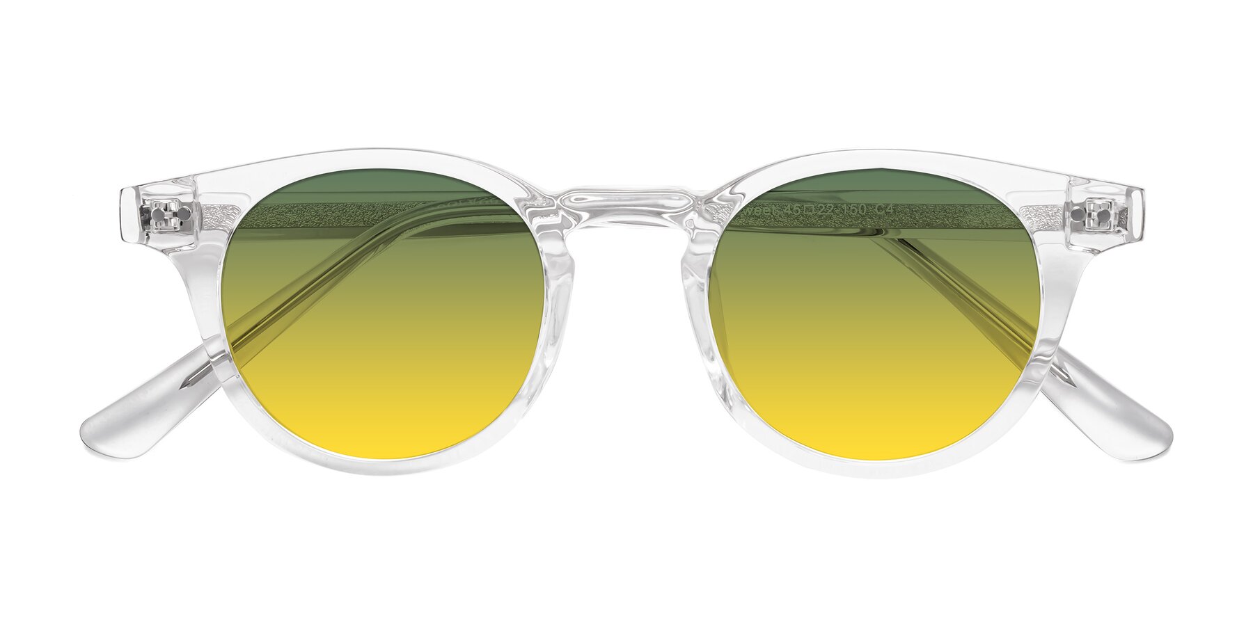 Folded Front of Sweet in Clear with Green / Yellow Gradient Lenses