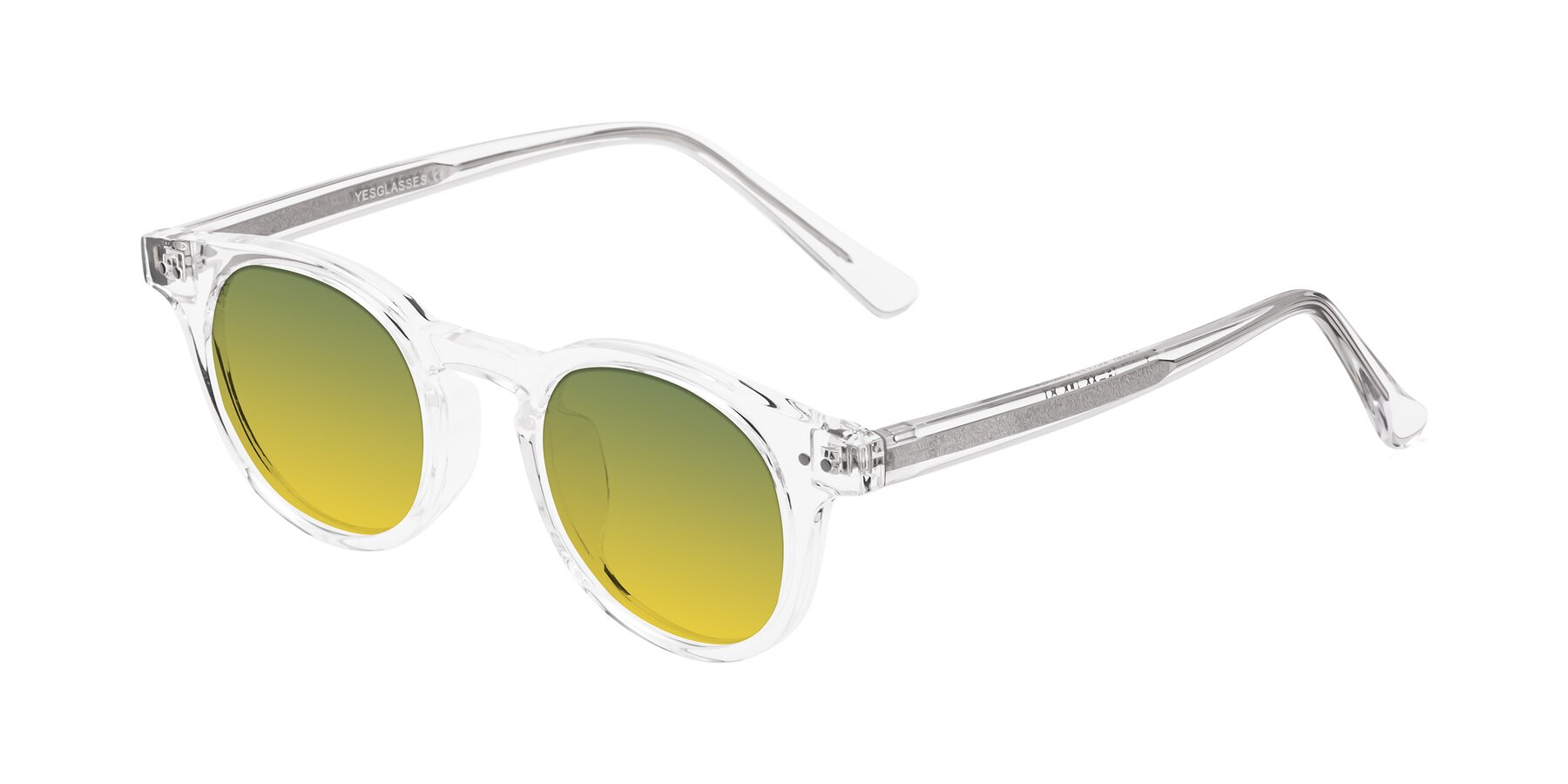 Angle of Sweet in Clear with Green / Yellow Gradient Lenses