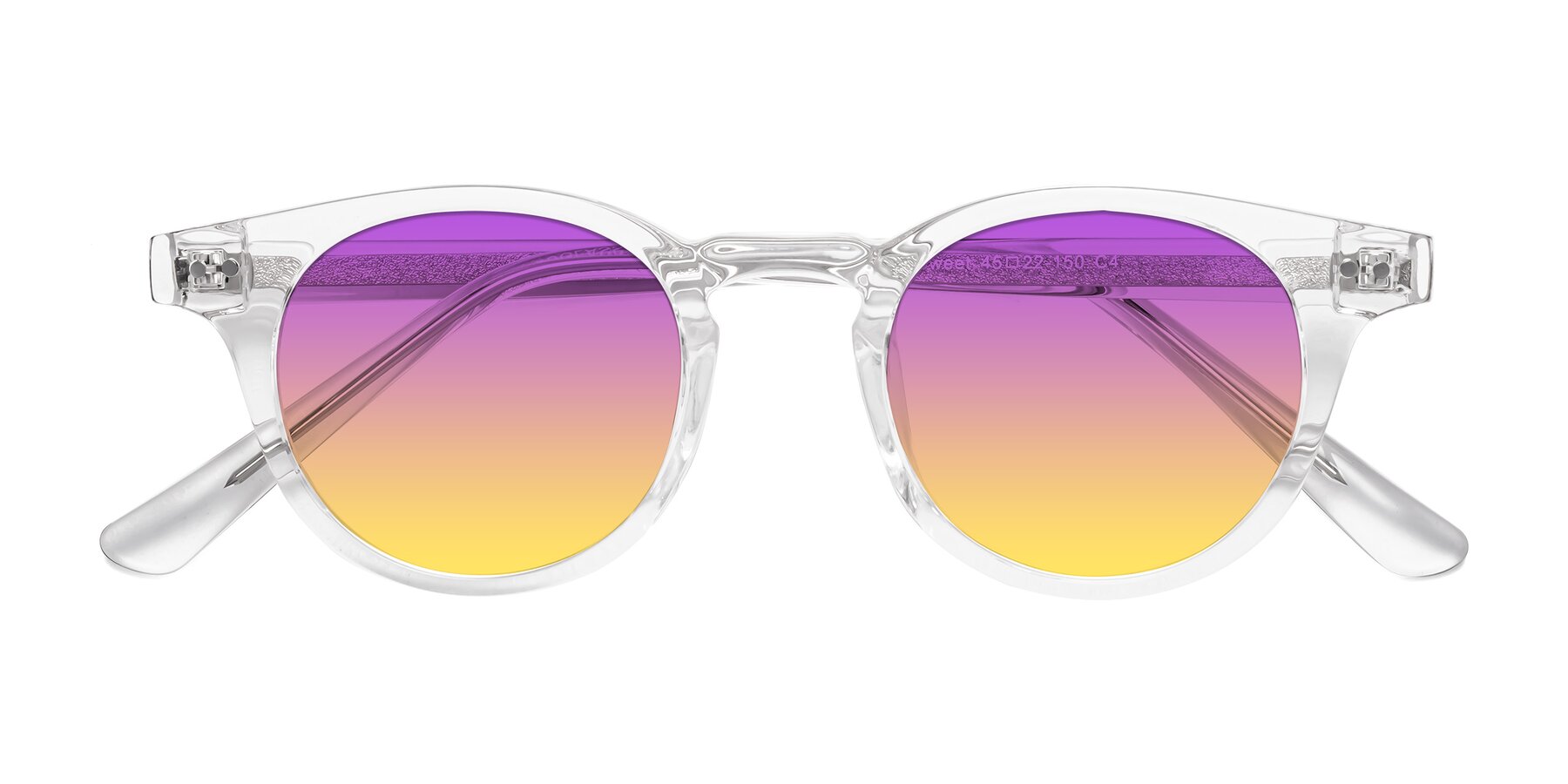 Folded Front of Sweet in Clear with Purple / Yellow Gradient Lenses