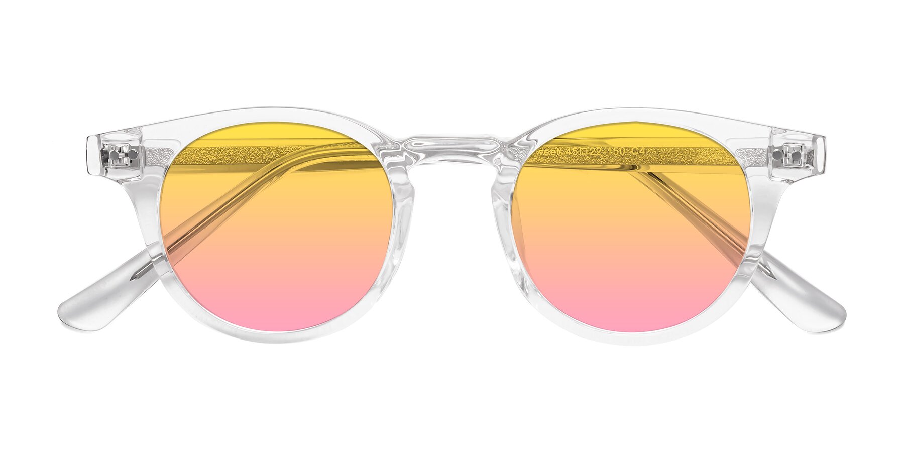 Folded Front of Sweet in Clear with Yellow / Pink Gradient Lenses