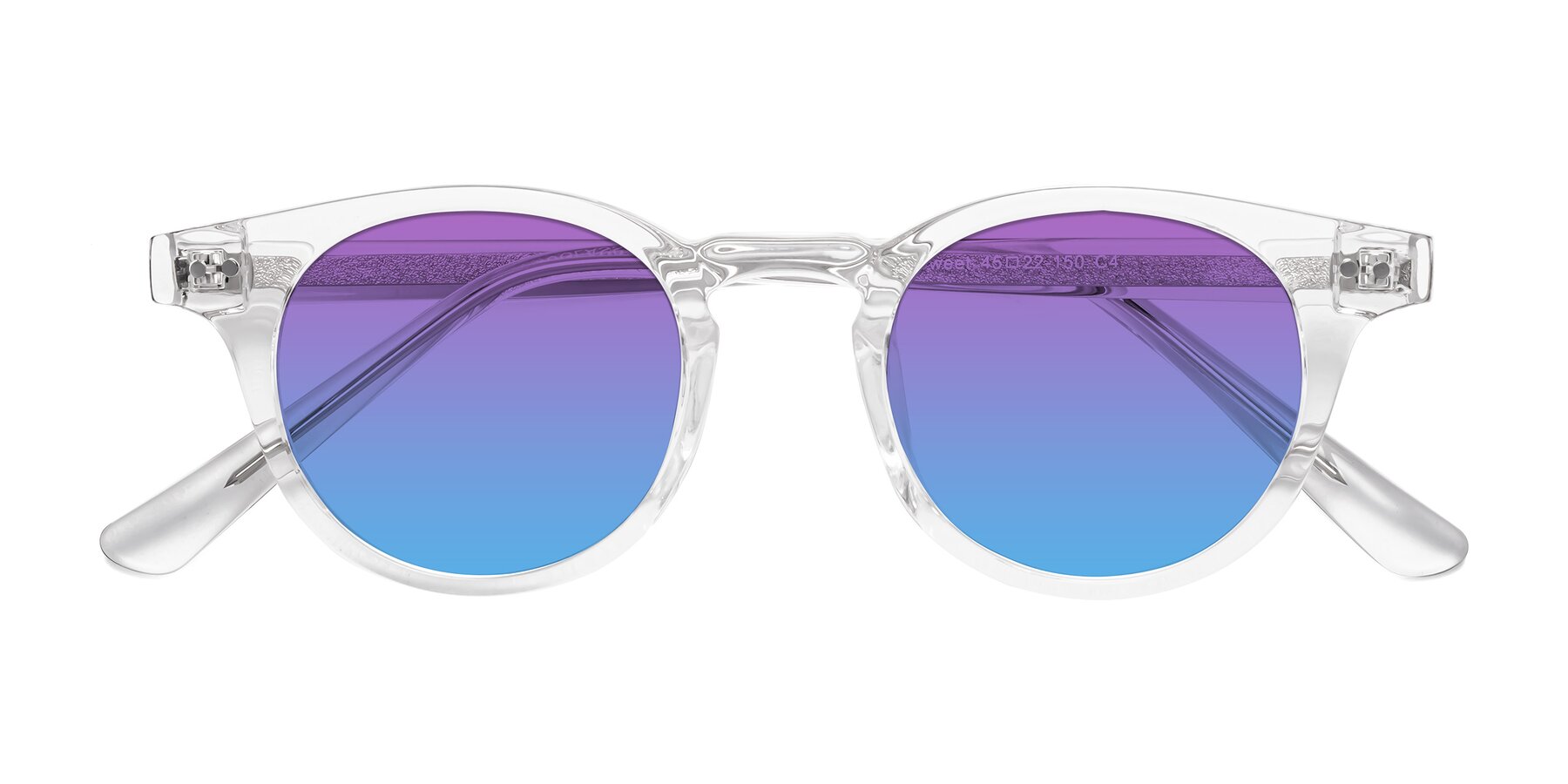 Folded Front of Sweet in Clear with Purple / Blue Gradient Lenses