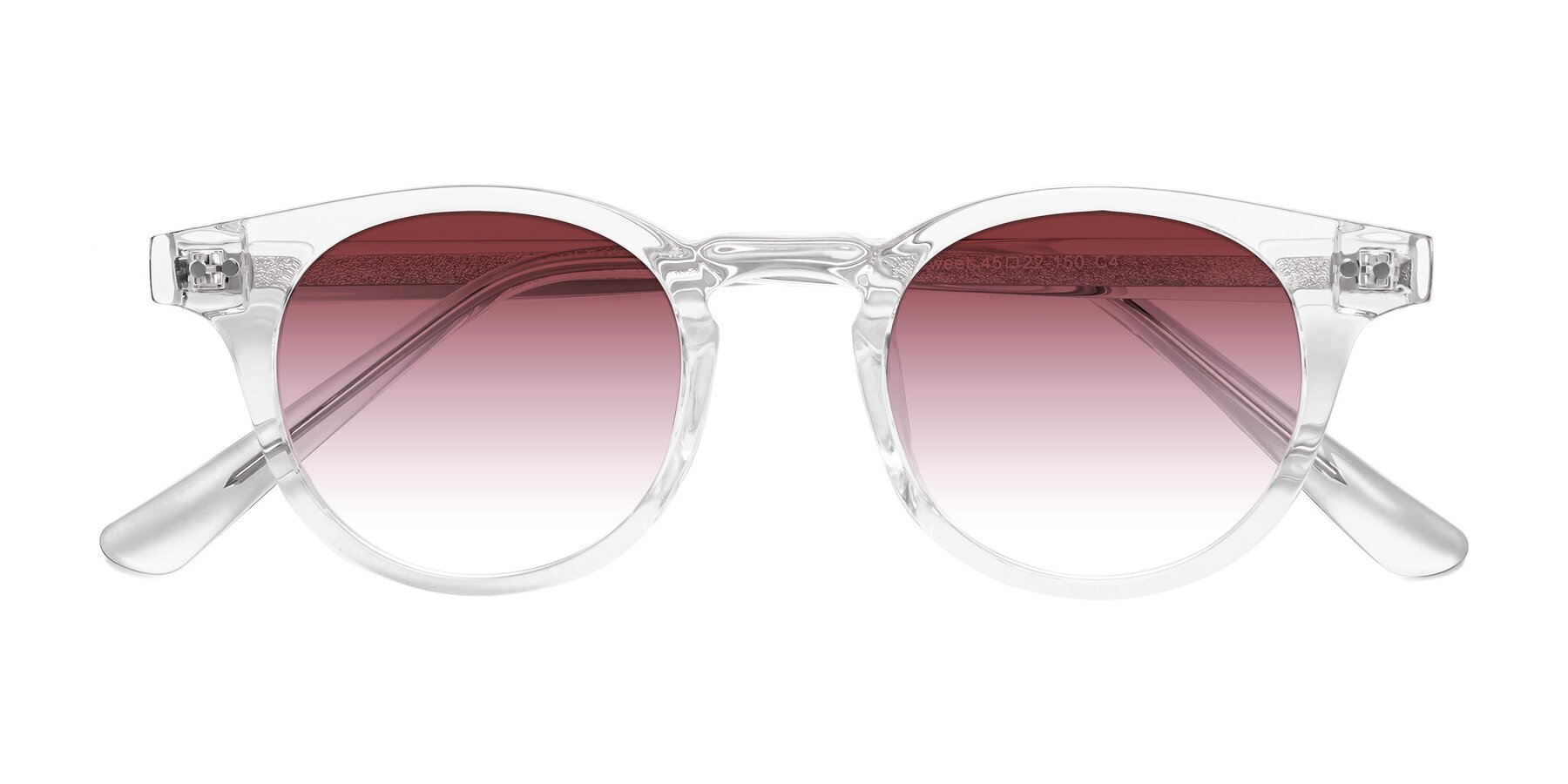 Folded Front of Sweet in Clear with Garnet Gradient Lenses