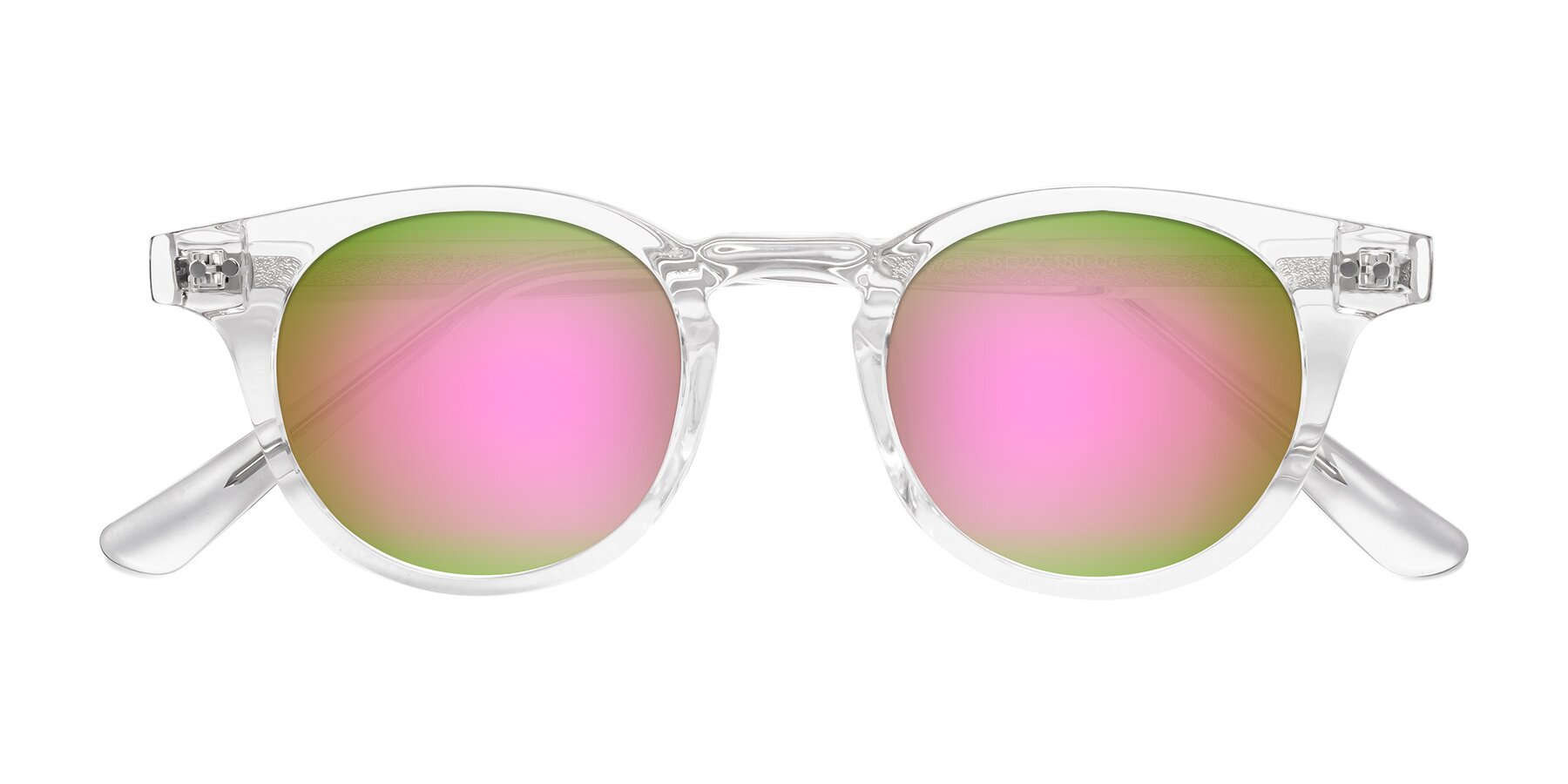 Folded Front of Sweet in Clear with Pink Mirrored Lenses