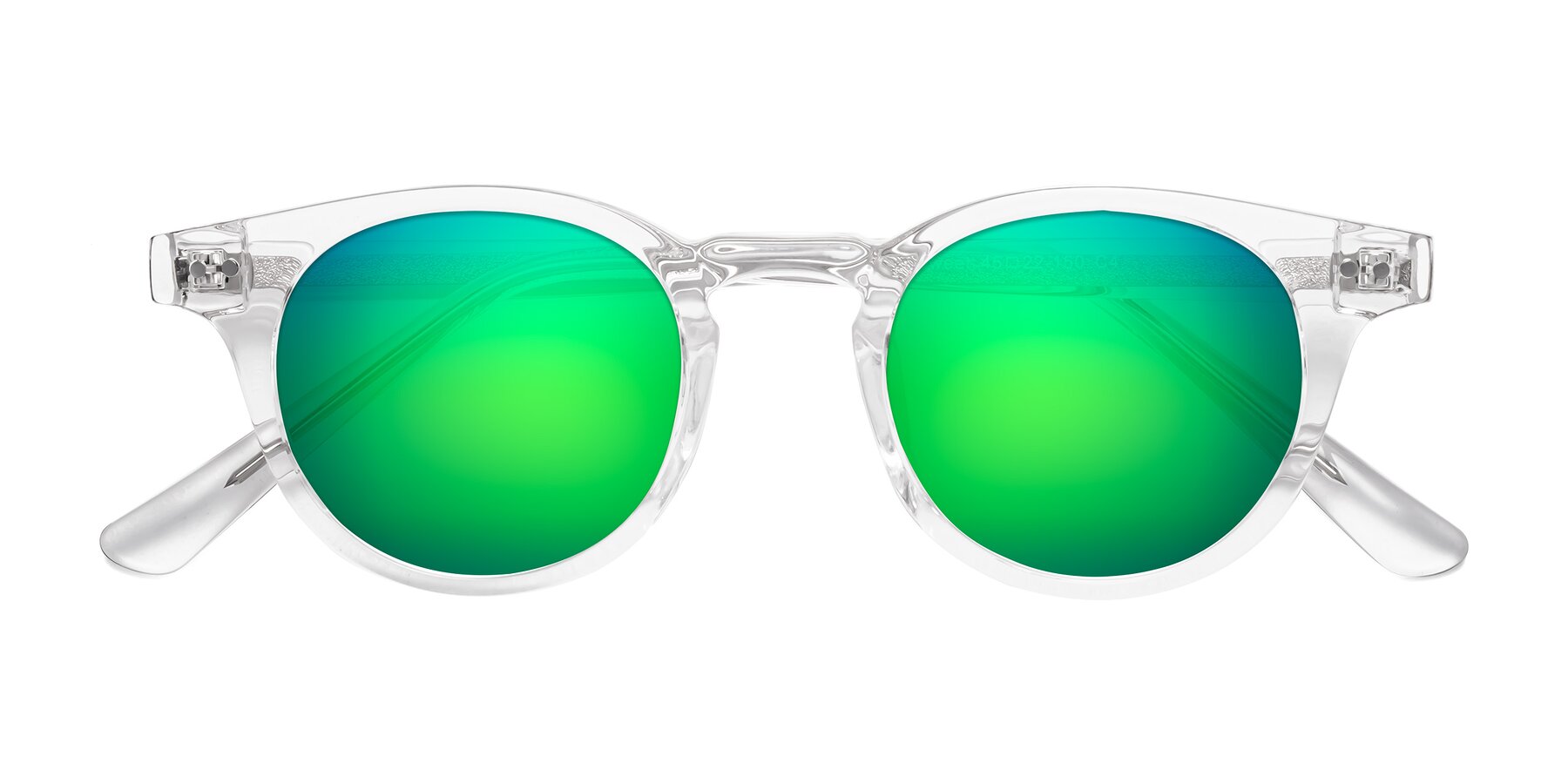 Folded Front of Sweet in Clear with Green Mirrored Lenses