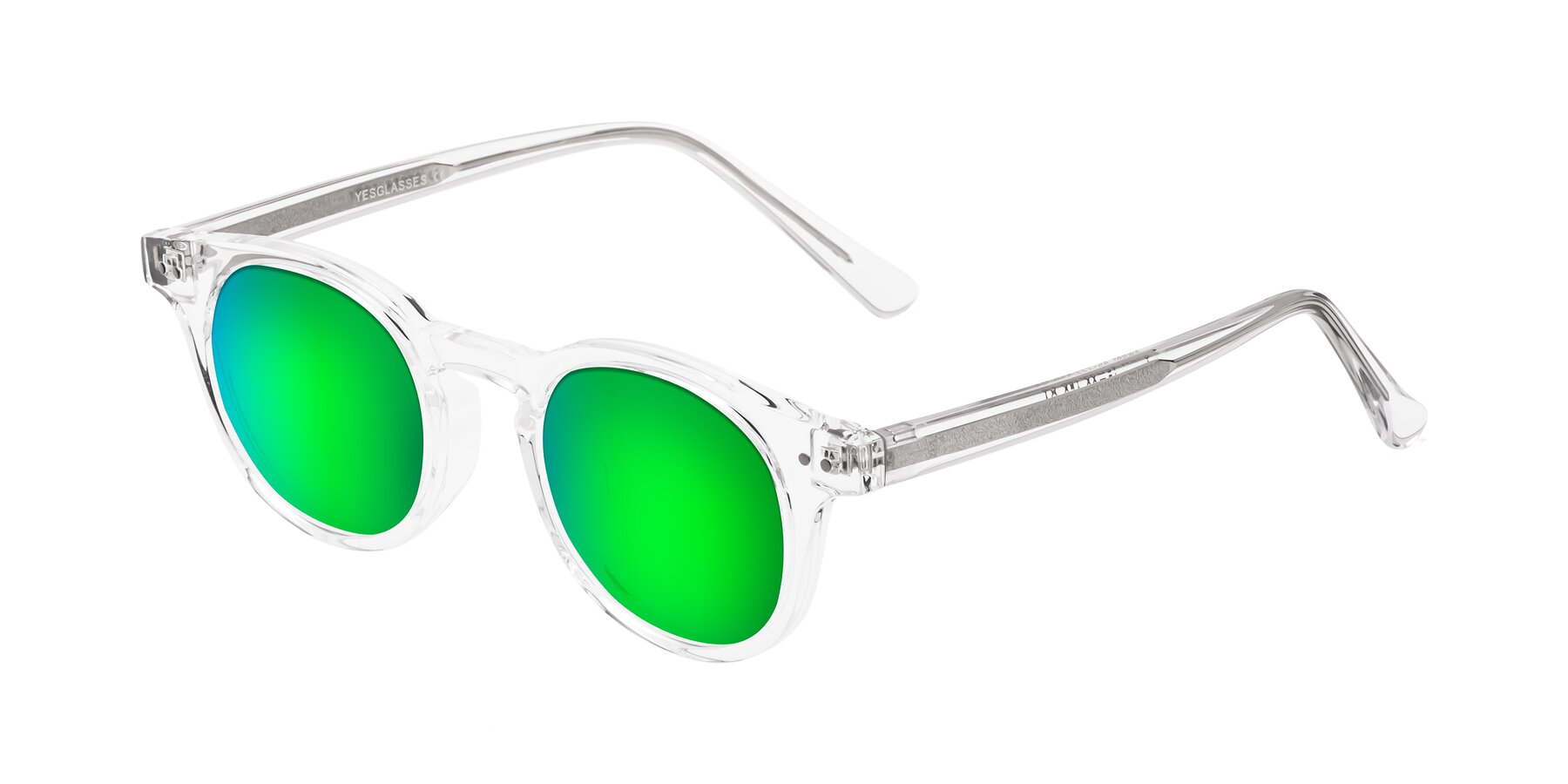 Angle of Sweet in Clear with Green Mirrored Lenses