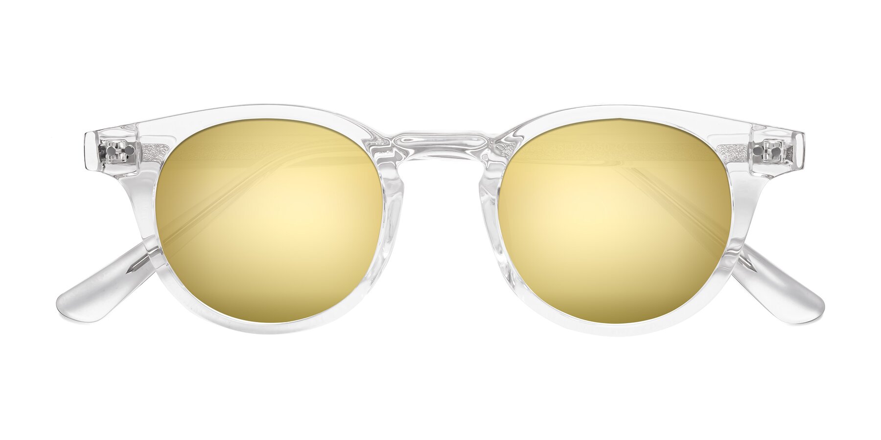 Folded Front of Sweet in Clear with Gold Mirrored Lenses