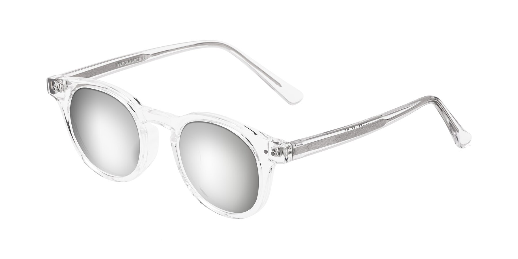 Angle of Sweet in Clear with Silver Mirrored Lenses