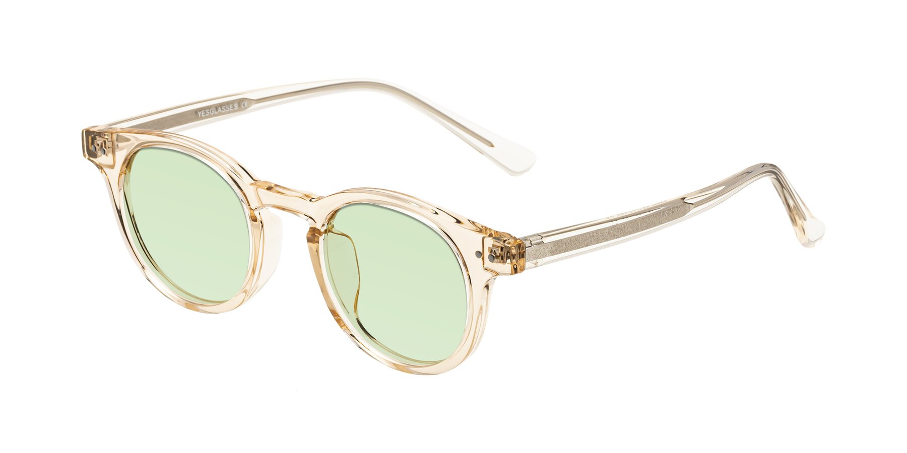 Angle of Sweet in Champagne with Light Green Tinted Lenses