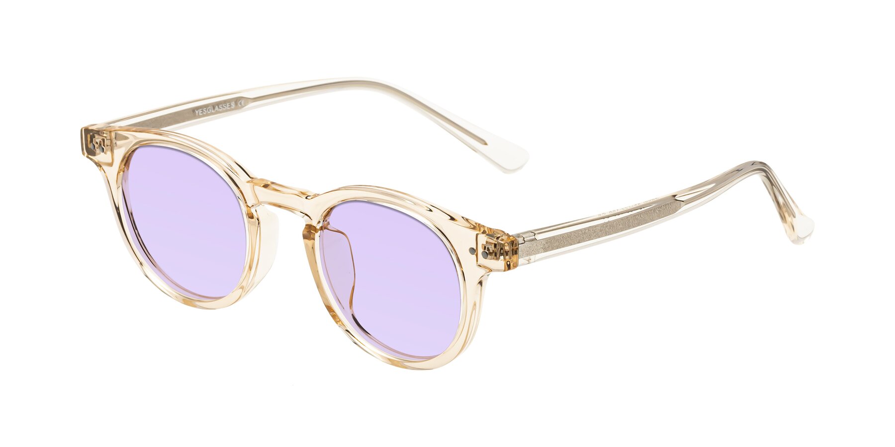 Angle of Sweet in Champagne with Light Purple Tinted Lenses