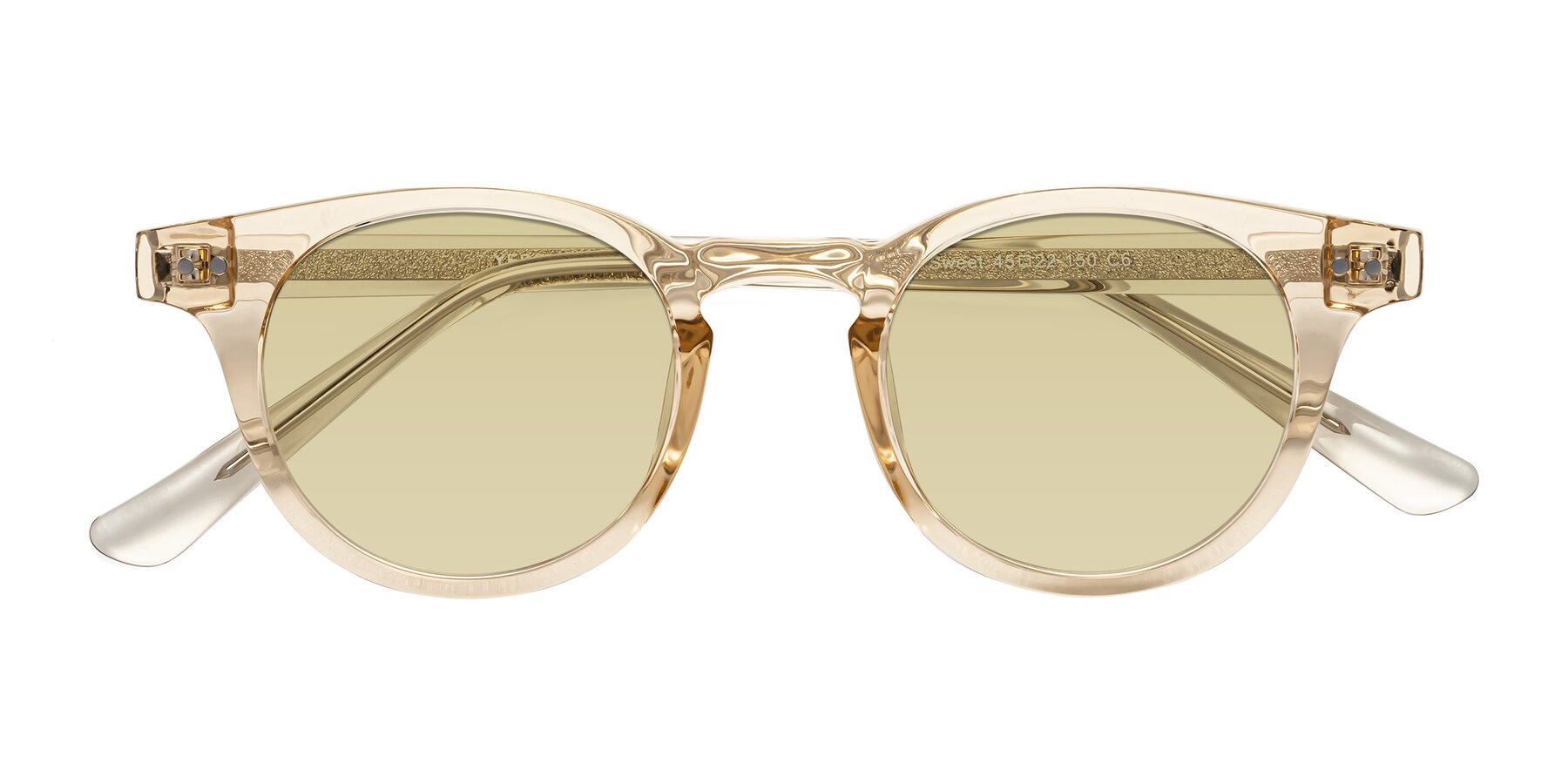 Folded Front of Sweet in Champagne with Light Champagne Tinted Lenses