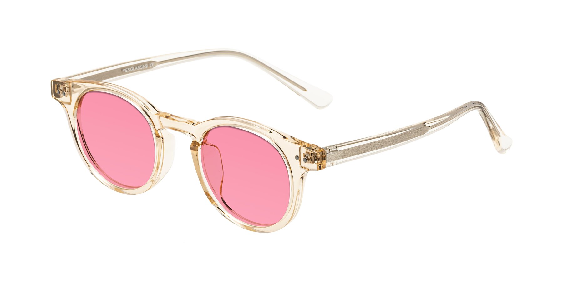 Angle of Sweet in Champagne with Pink Tinted Lenses