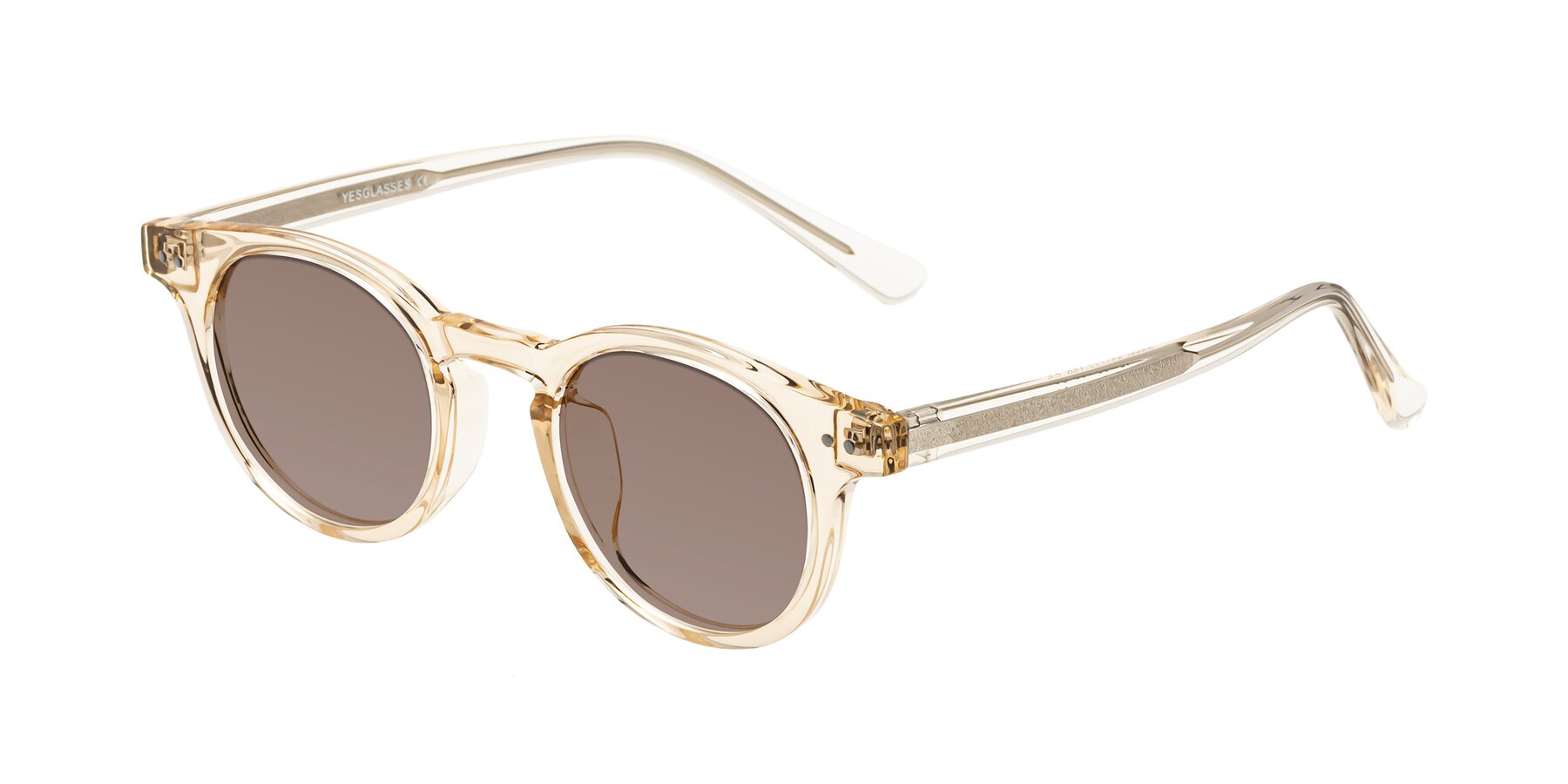 Angle of Sweet in Champagne with Medium Brown Tinted Lenses