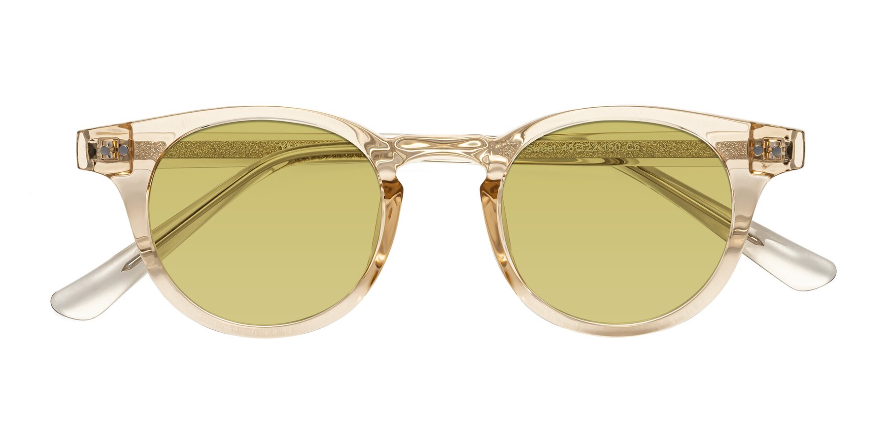 Folded Front of Sweet in Champagne with Medium Champagne Tinted Lenses